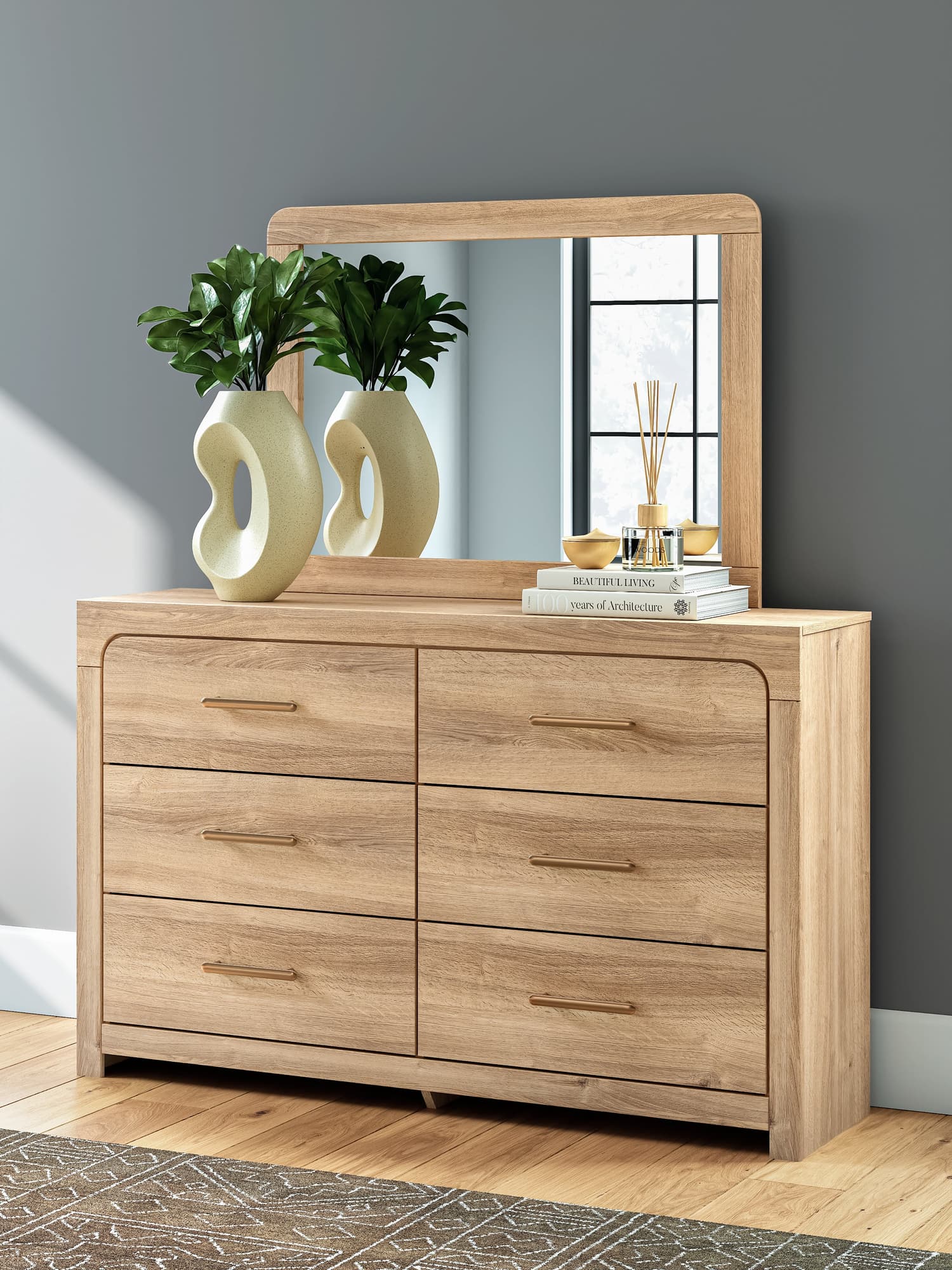Kinlanni Tan Bedroom Mirror - Image 1