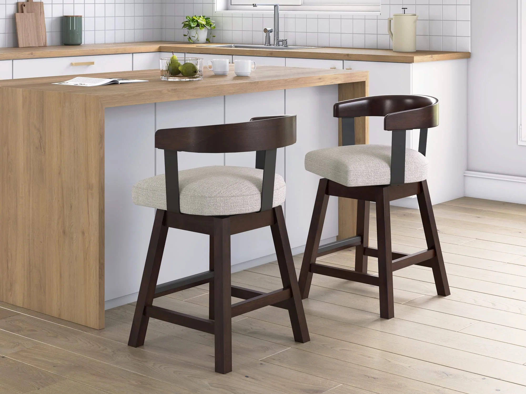 Haddigan Dark Brown Counter Height Barstool - Image 1