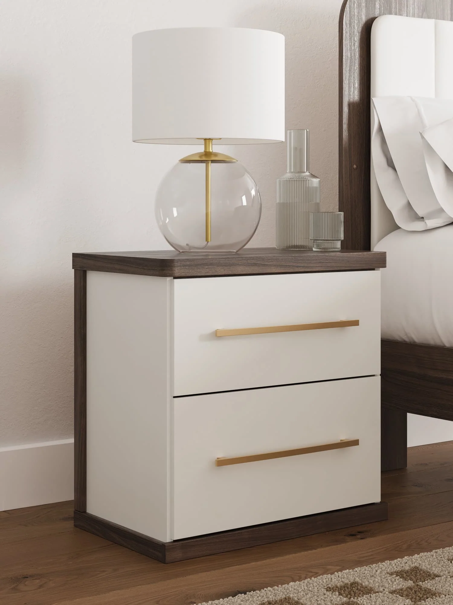 Kendanport Brown/White Nightstand