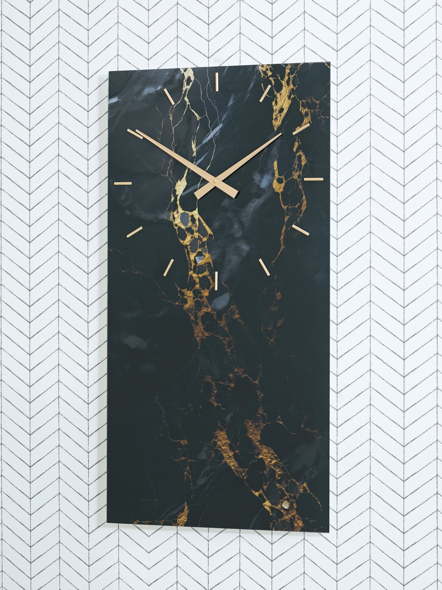 Teague Black/Gold Finish Wall Clock