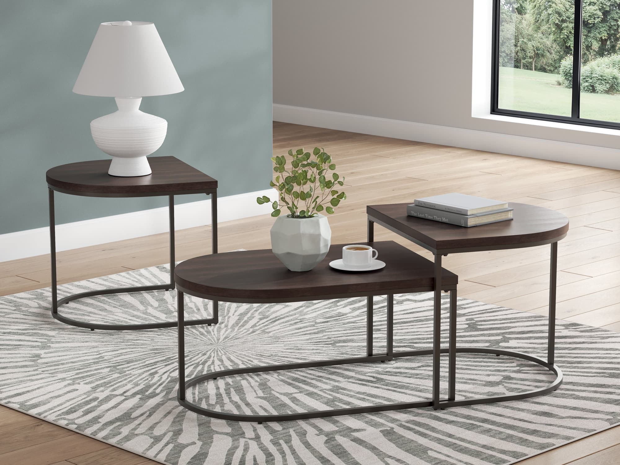 Vanmore Dark Brown Table (Set of 3)