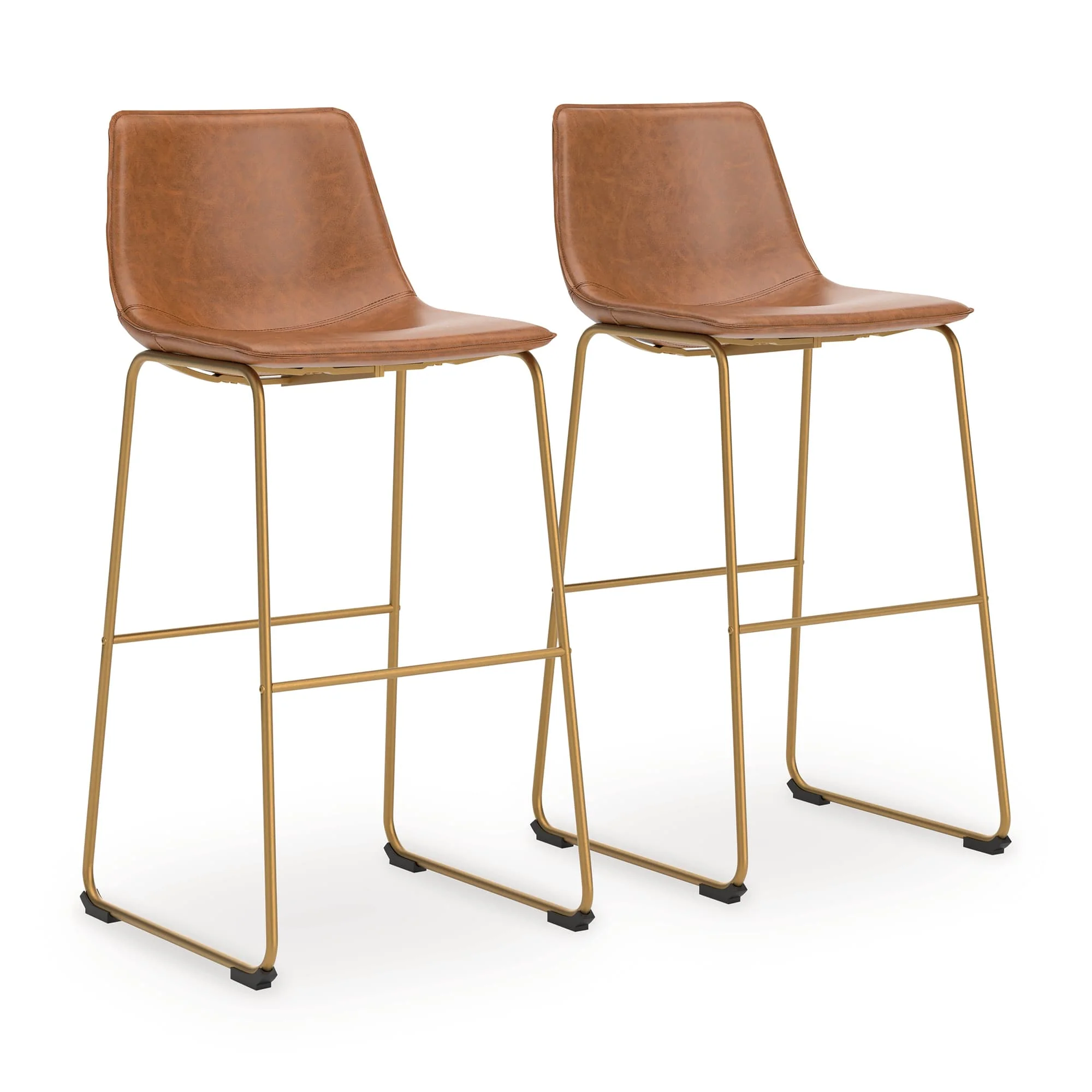 Ciabori Brown/Gold Bar Height Bar Stool - Image 1