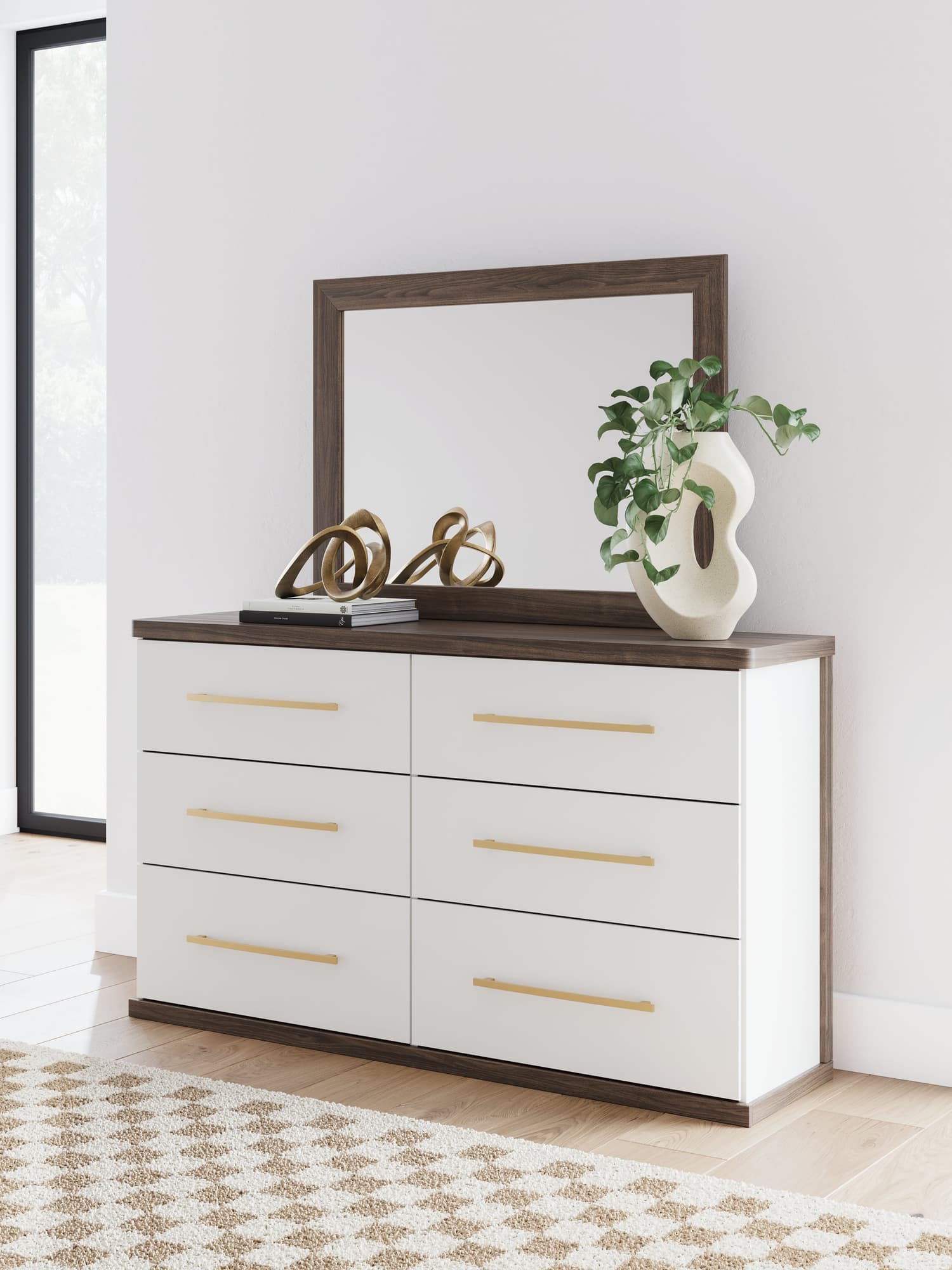 Kendanport Brown Dresser and Mirror - Image 1