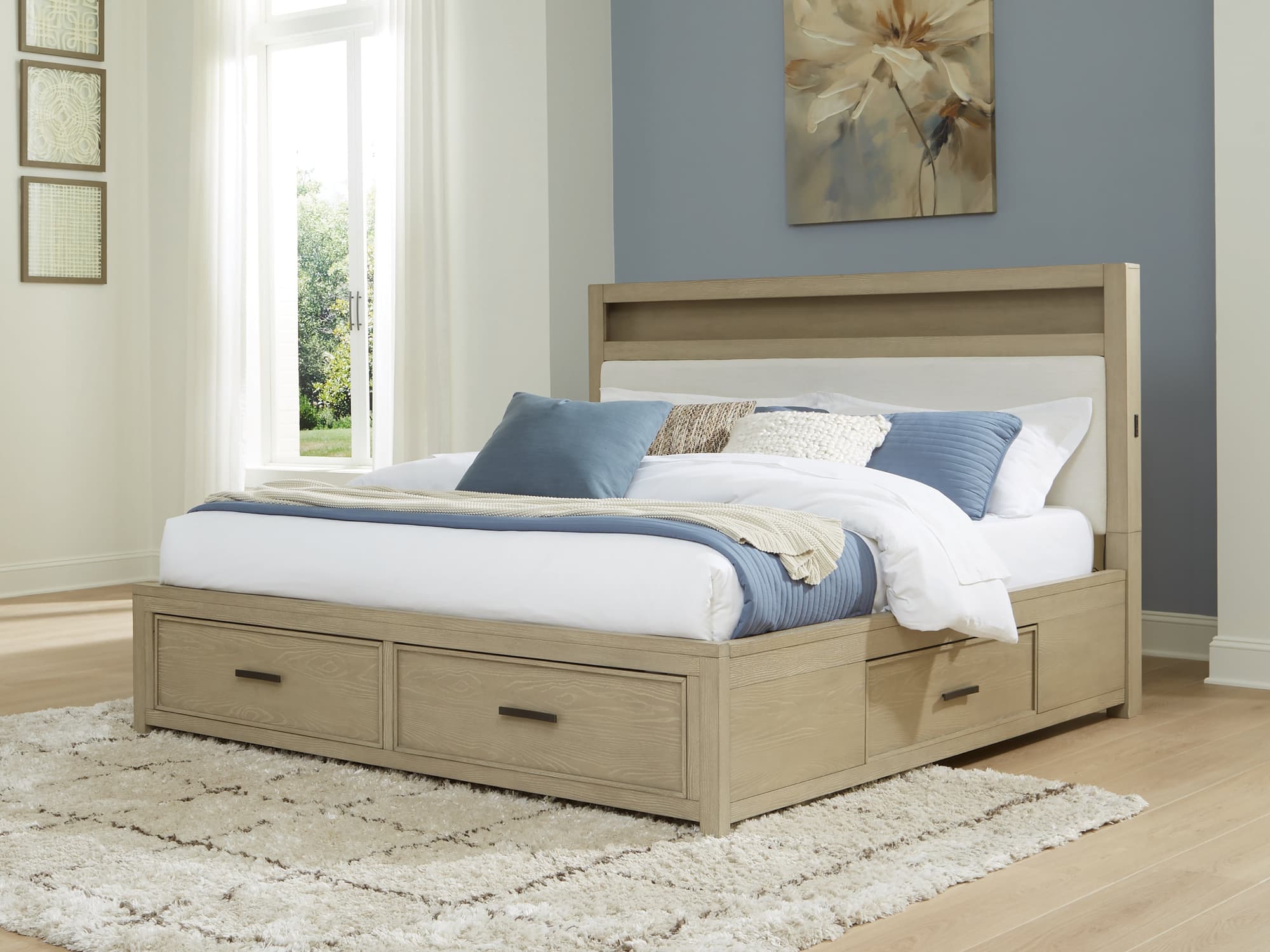 Calmoro Gray Queen Bookcase Bed - Image 1