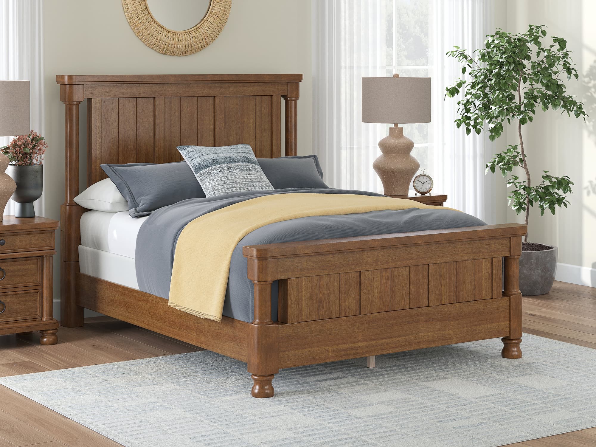 Rowlenstown Brown Queen Poster Bed - Image 1
