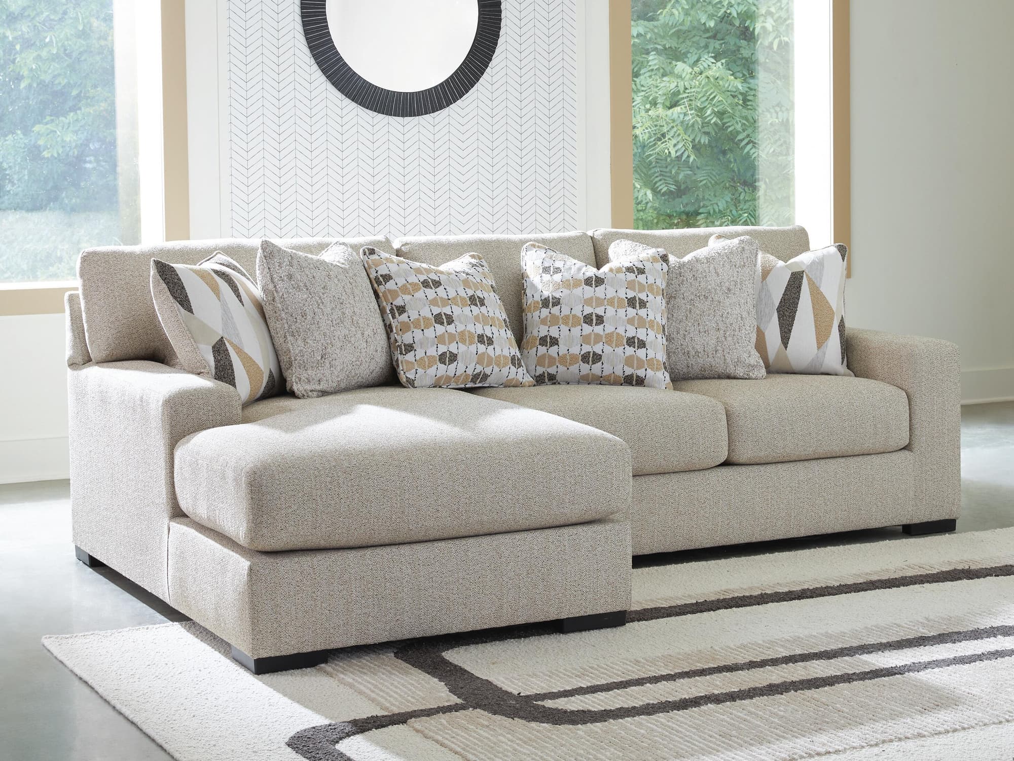 Laurelgrove Pebble Chenille,Performance Fabric,Next-Gen Nuvella™ 2-Piece Sectional Sofa Chaise - Image 1