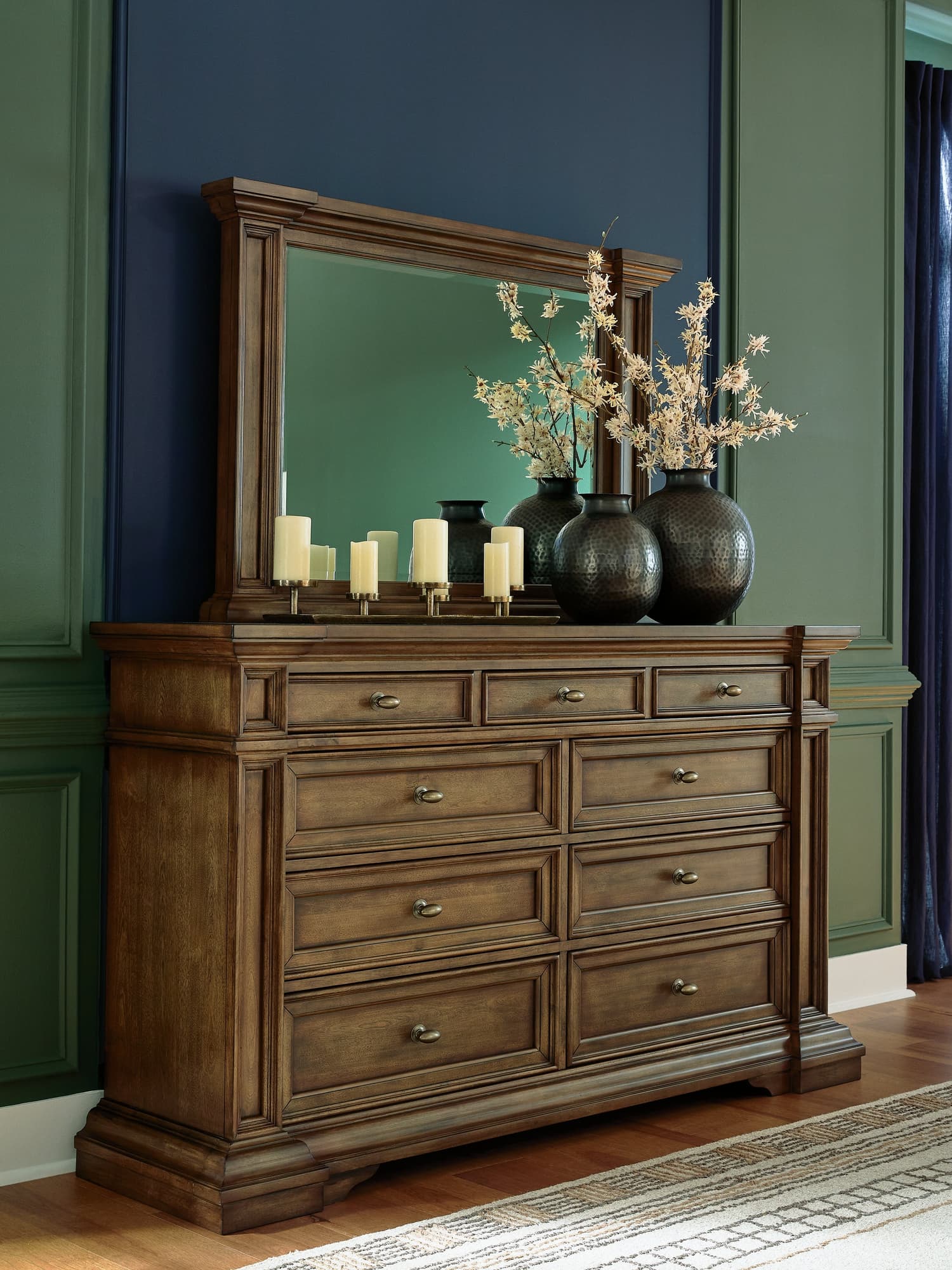 Frantanna Brown Dresser and Mirror - Image 1