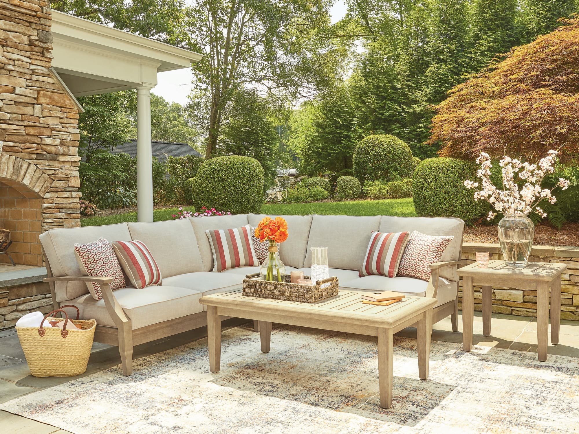 Clare View Beige 3-Piece Outdoor Sectional
