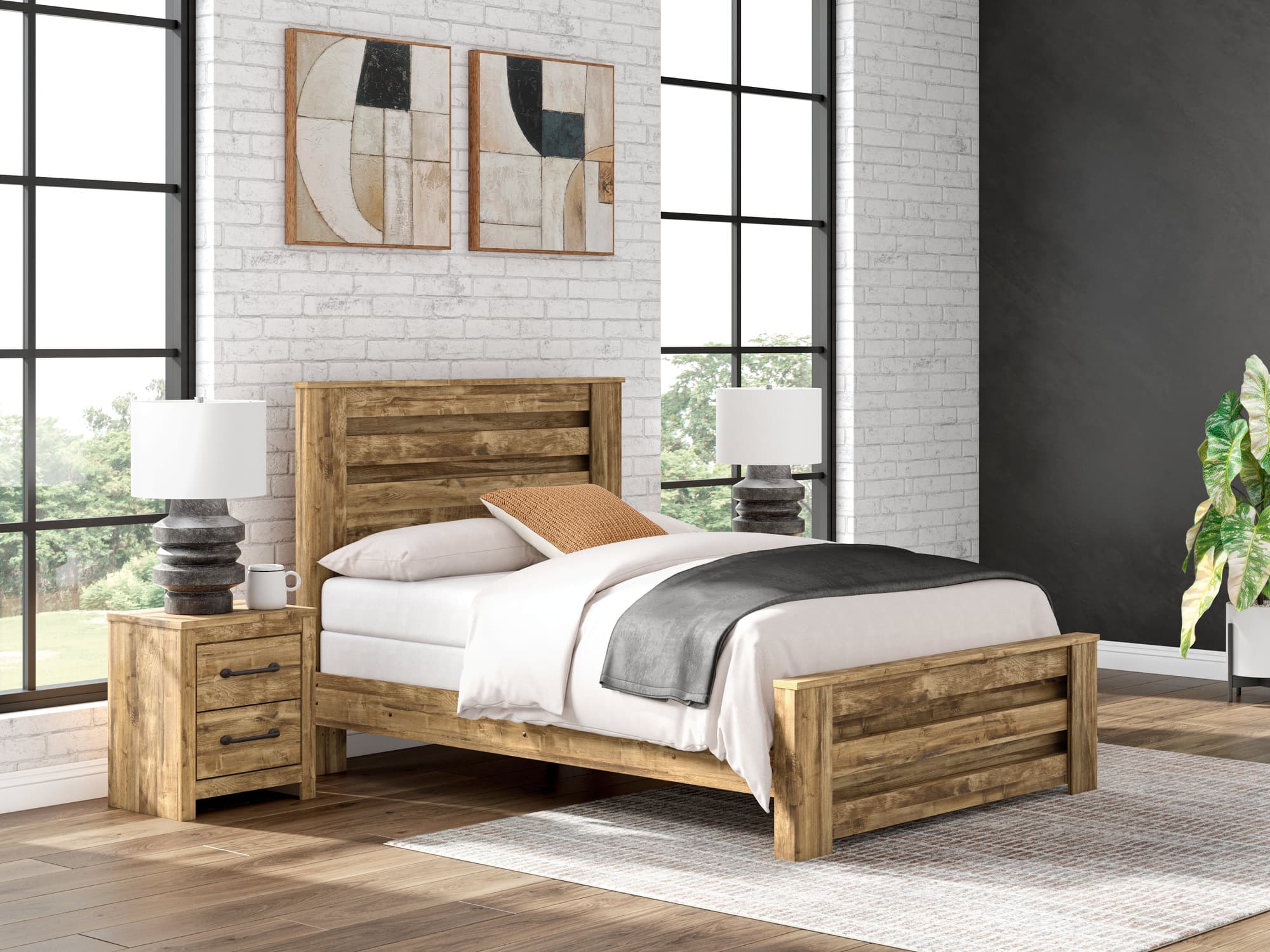 Maystonna Brown Queen Panel Bed - Image 1
