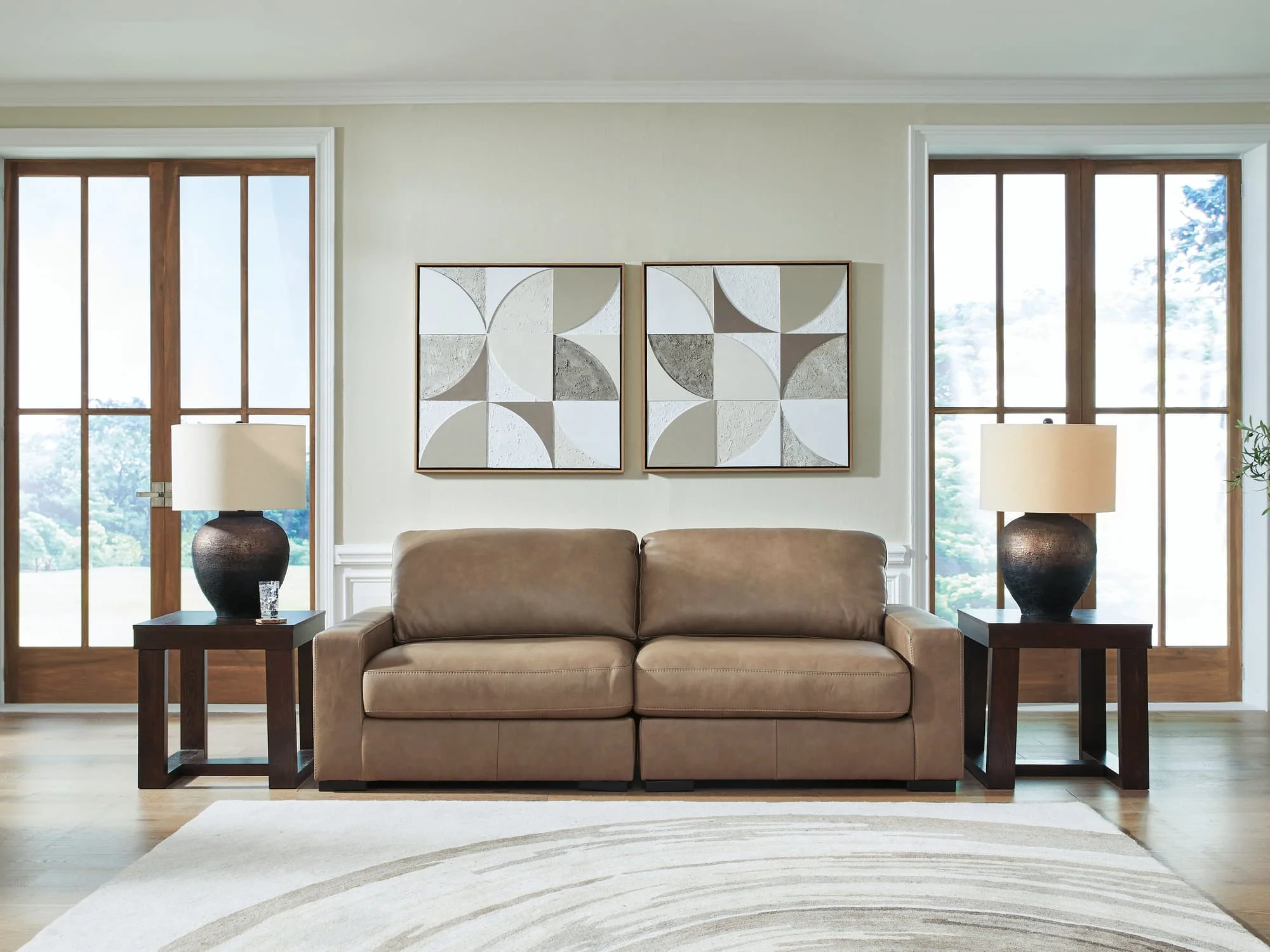 Veronella Sahara Leather 2-Piece Sectional Sofa - Image 1