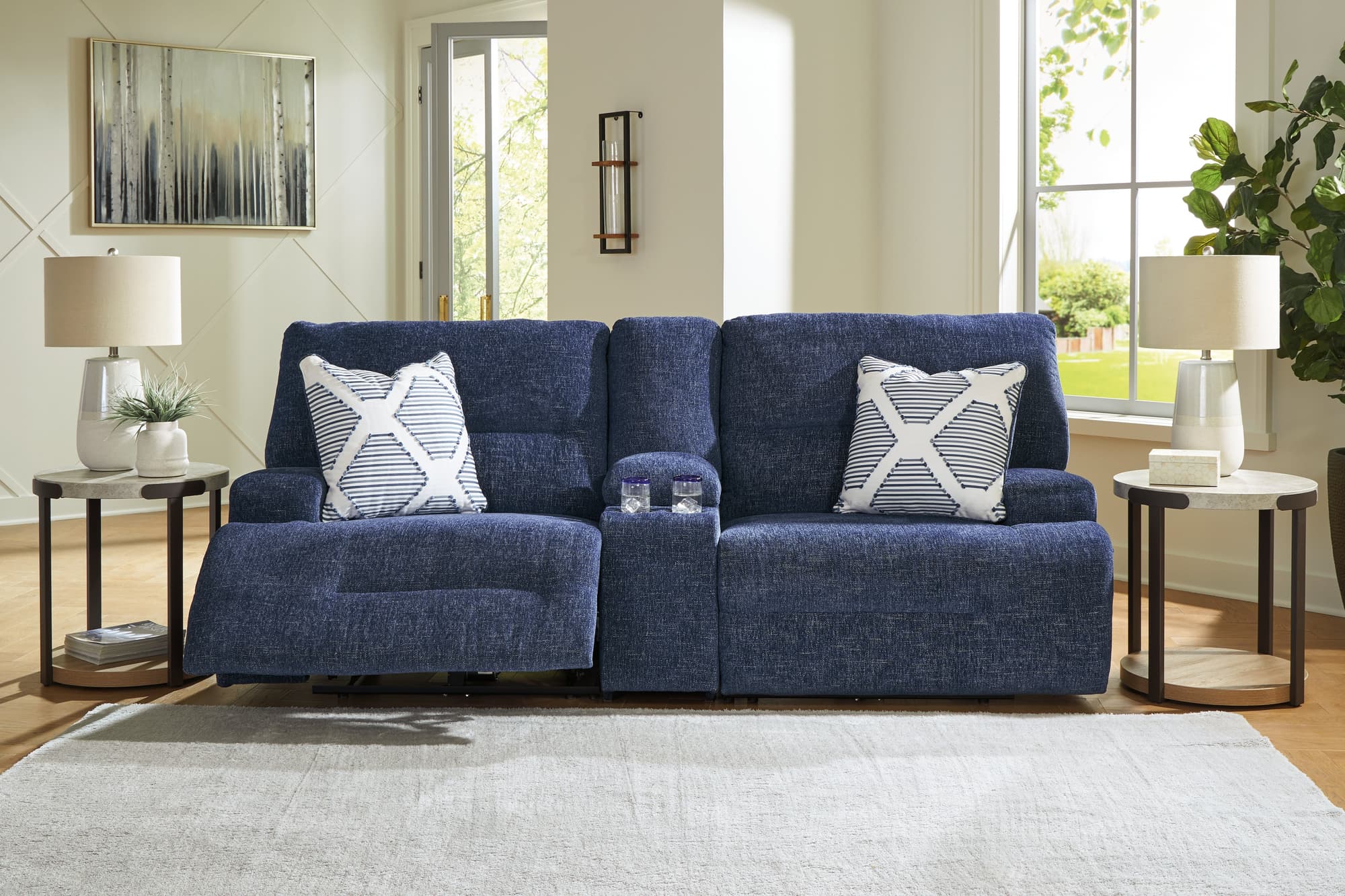Acklen Place Navy 3-Piece Sectional - Image 1