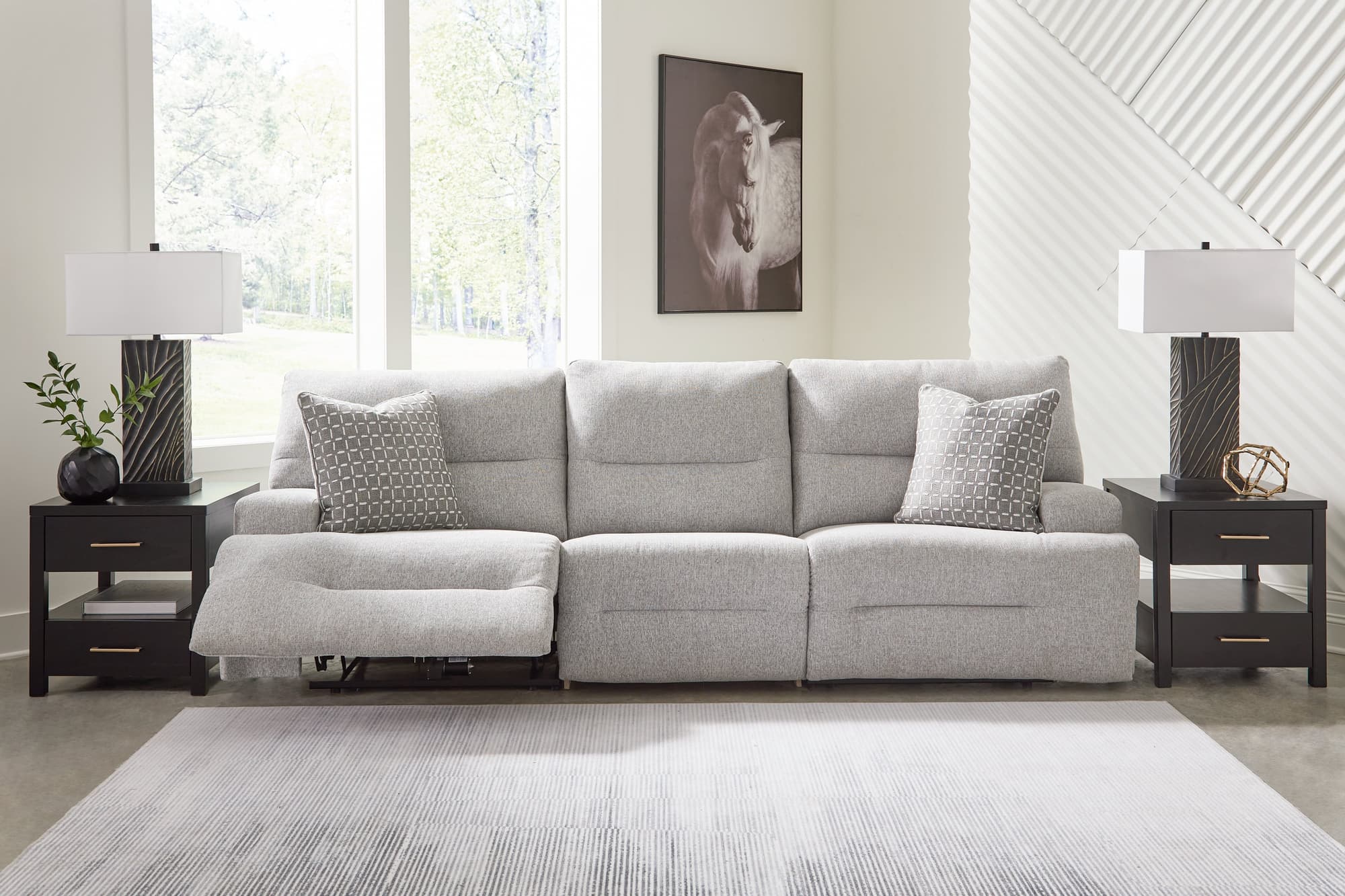 Acklen Place Pewter 3-Piece Power Reclining Sectional Sofa - Image 1
