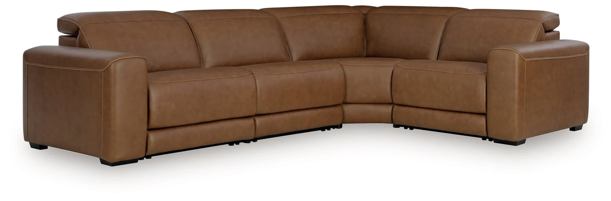 Magic Man Caramel 4-Piece Power Reclining Sectional - Image 1