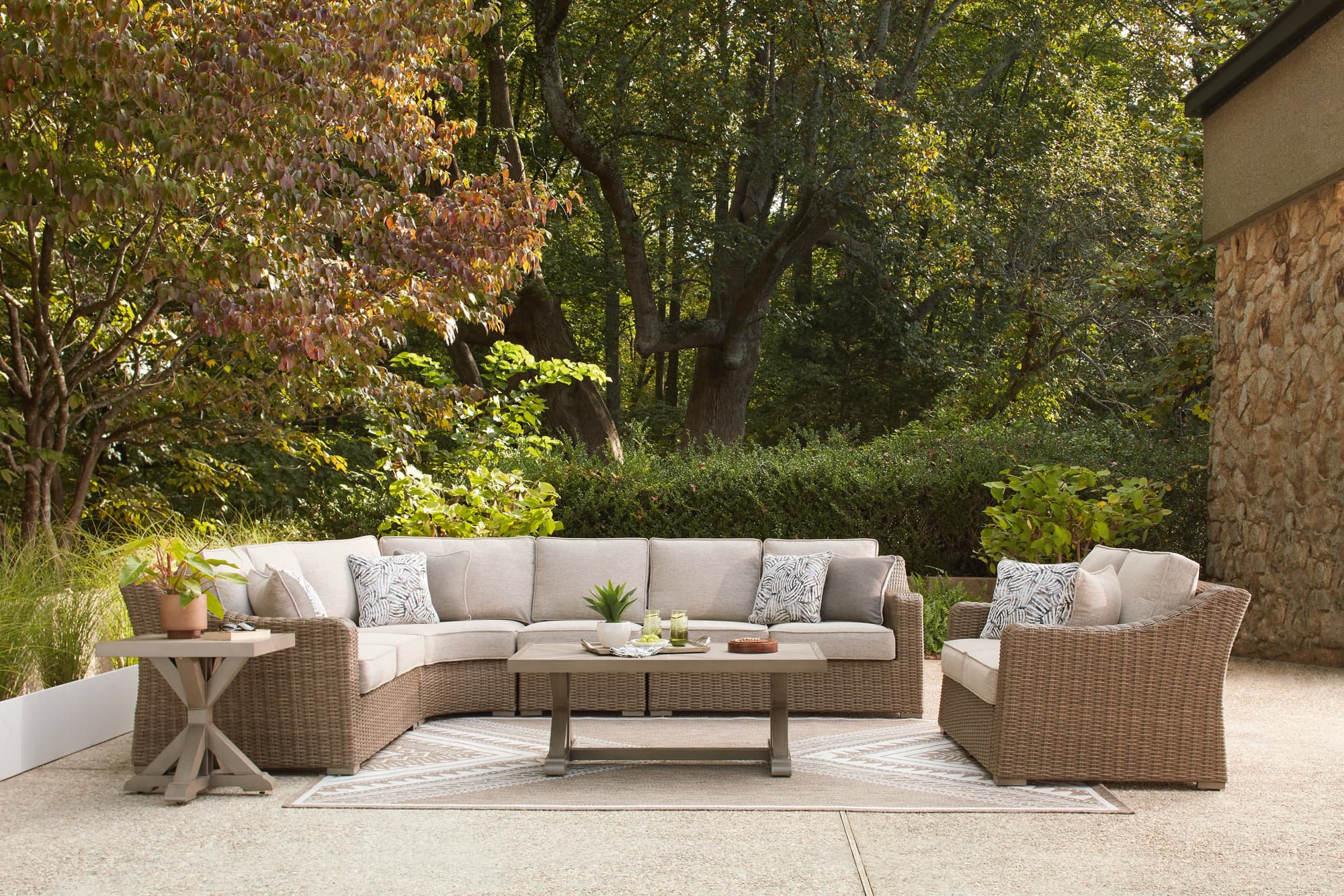 Laguna Heights Beige 4-Piece Outdoor Sectional - Image 1