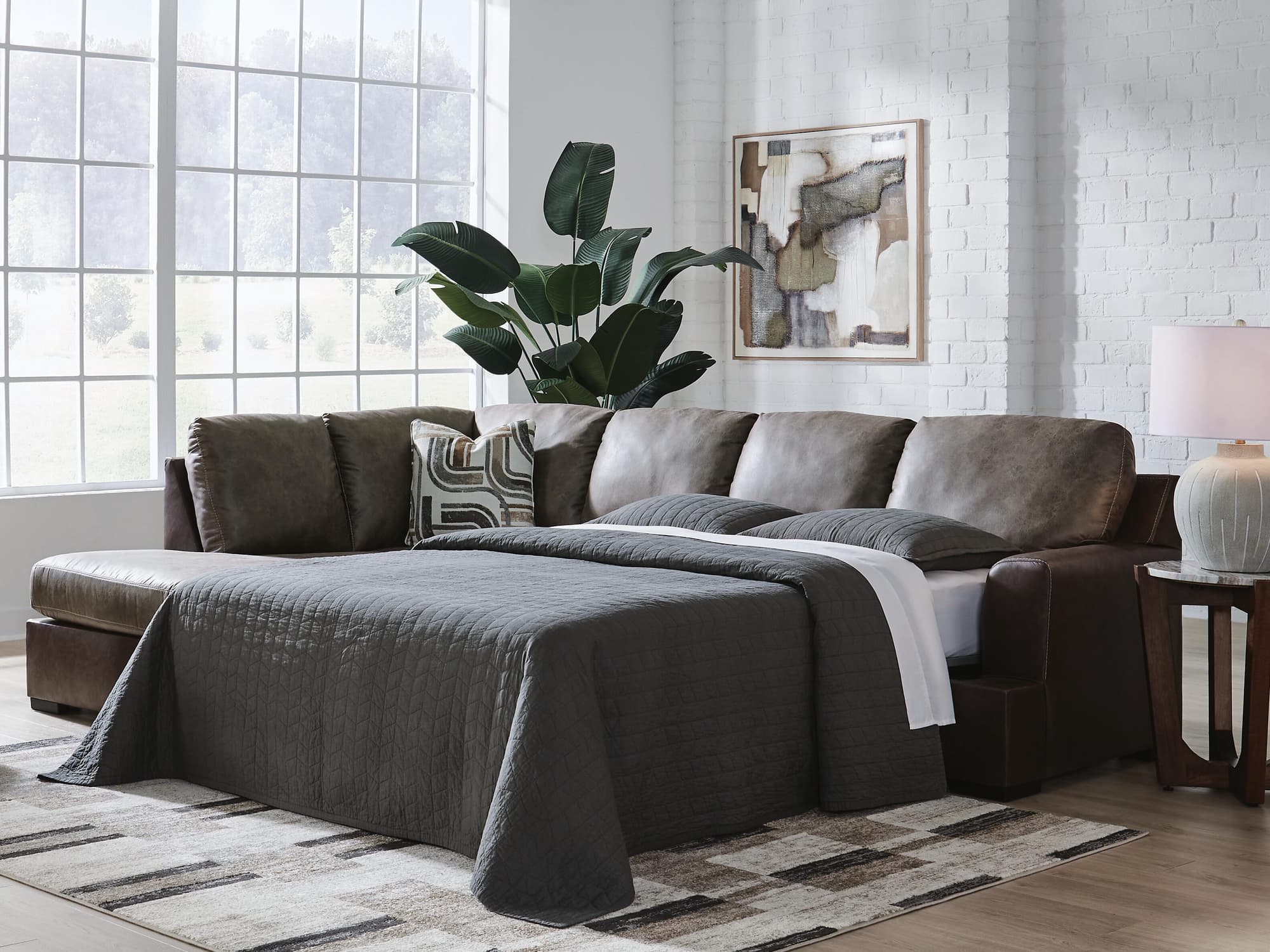 Castille Way Fossil 2-Piece Sleeper Sectional with Chaise - Image 1