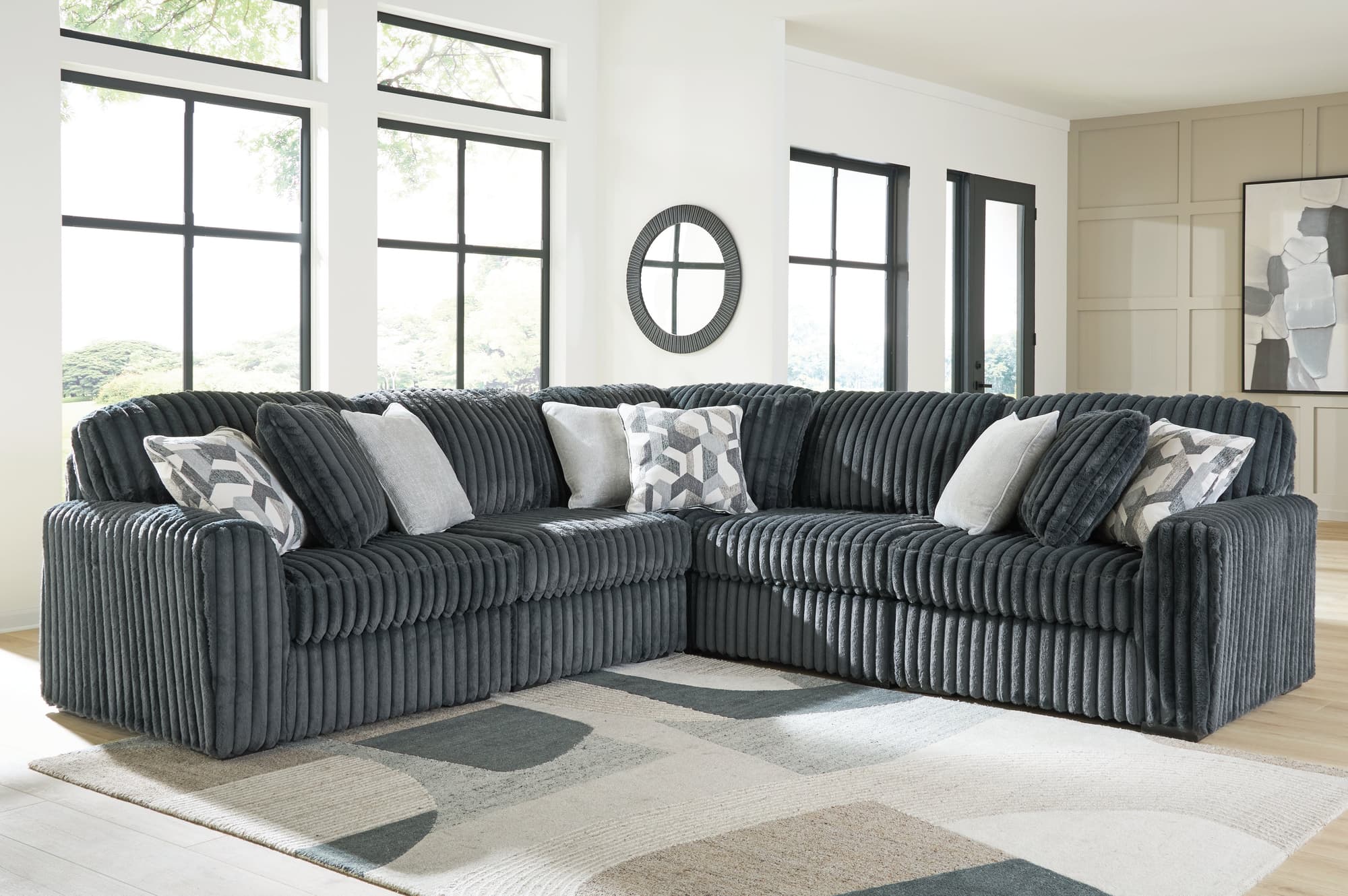 Midnight-Madness Gunmetal 5-Piece Sectional - Image 1