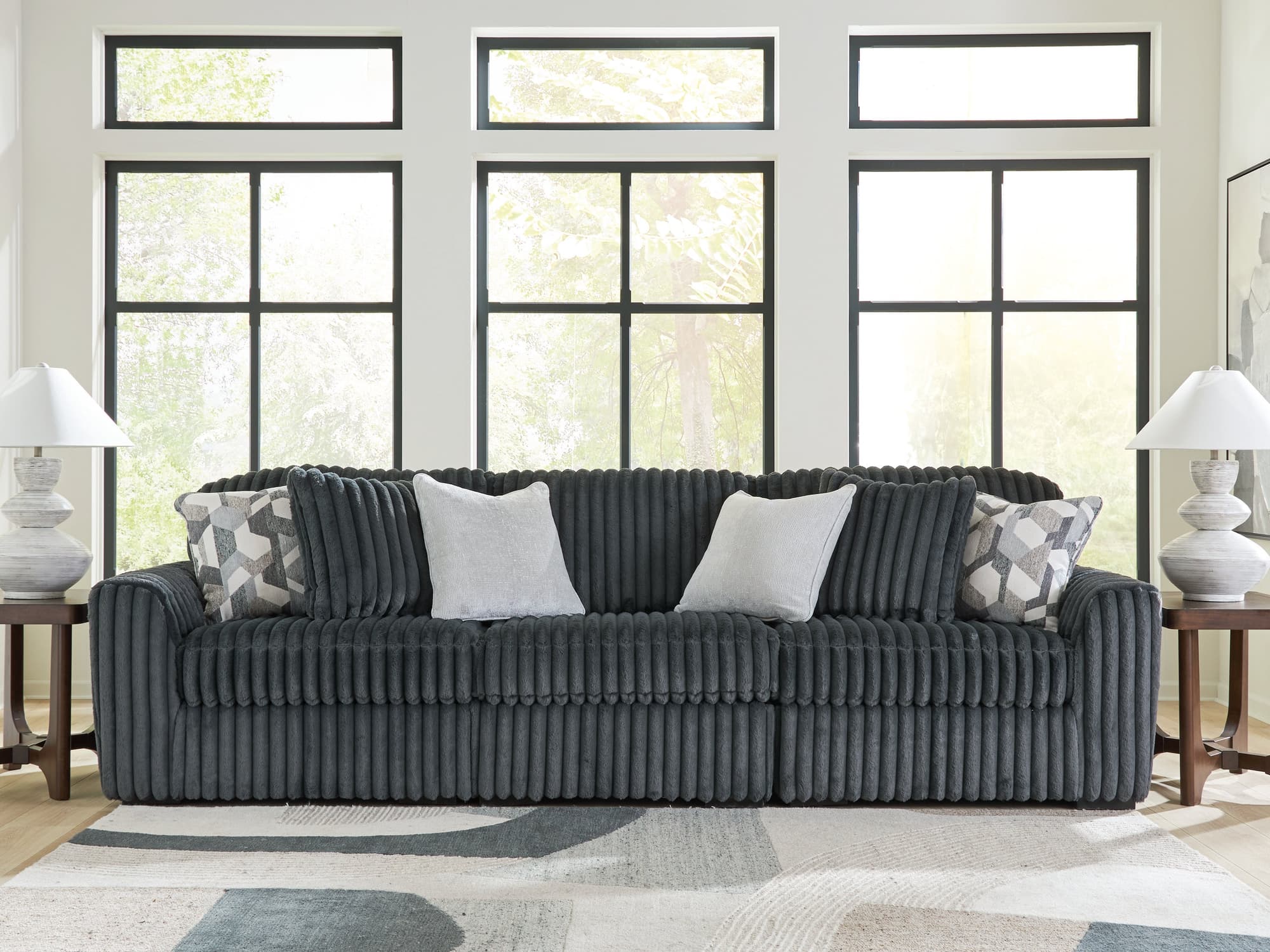 Midnight-Madness Gunmetal 3-Piece Sectional Sofa - Image 1