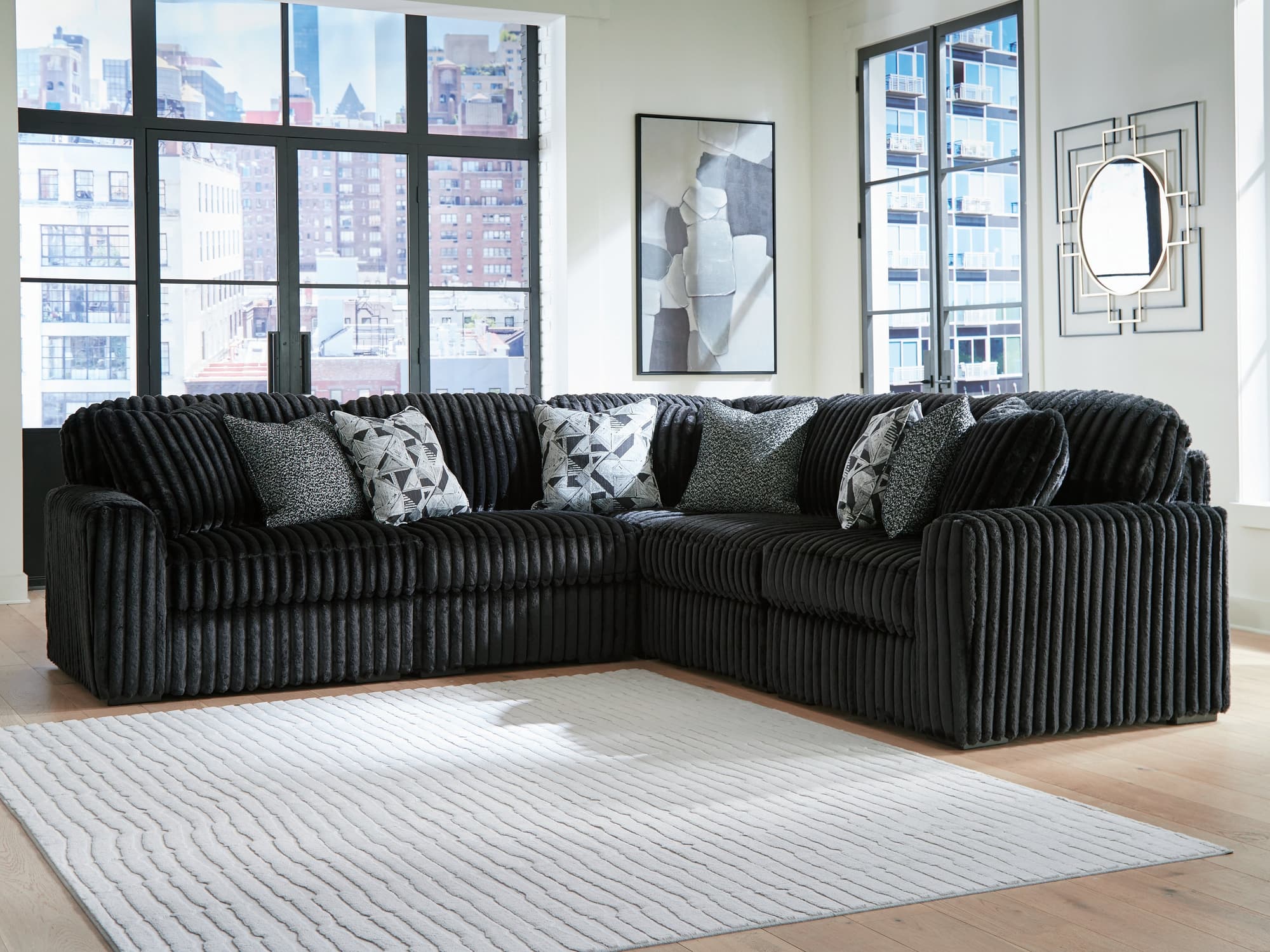 Midnight-Madness Onyx 5-Piece Sectional - Image 1