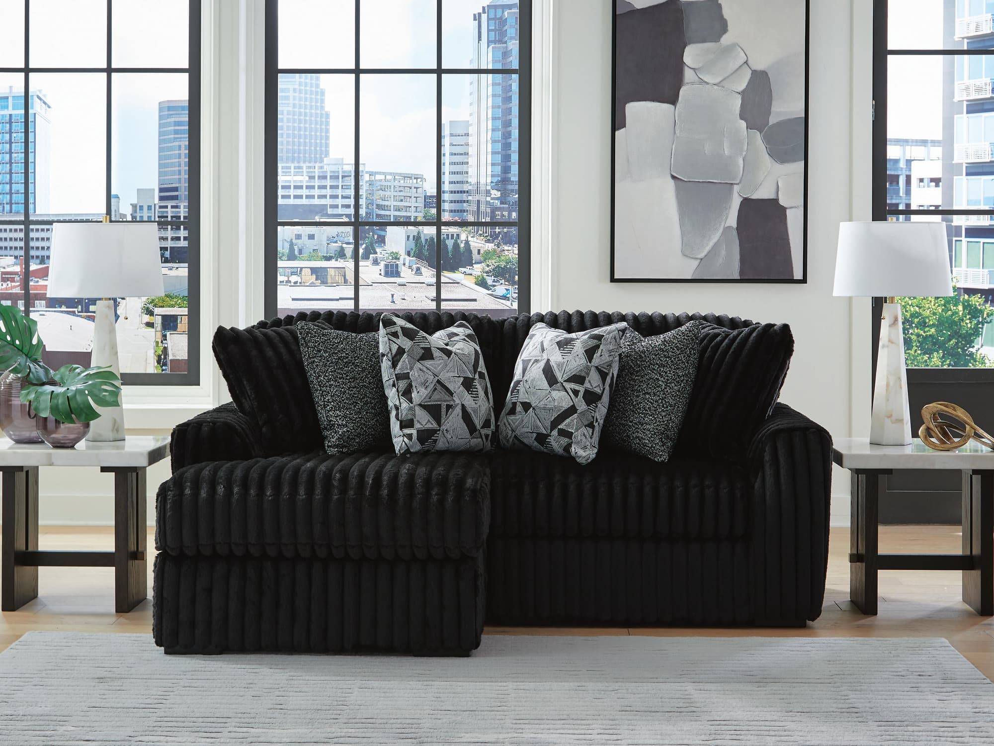 Midnight-Madness Onyx 2-Piece Sectional with Chaise - Image 1