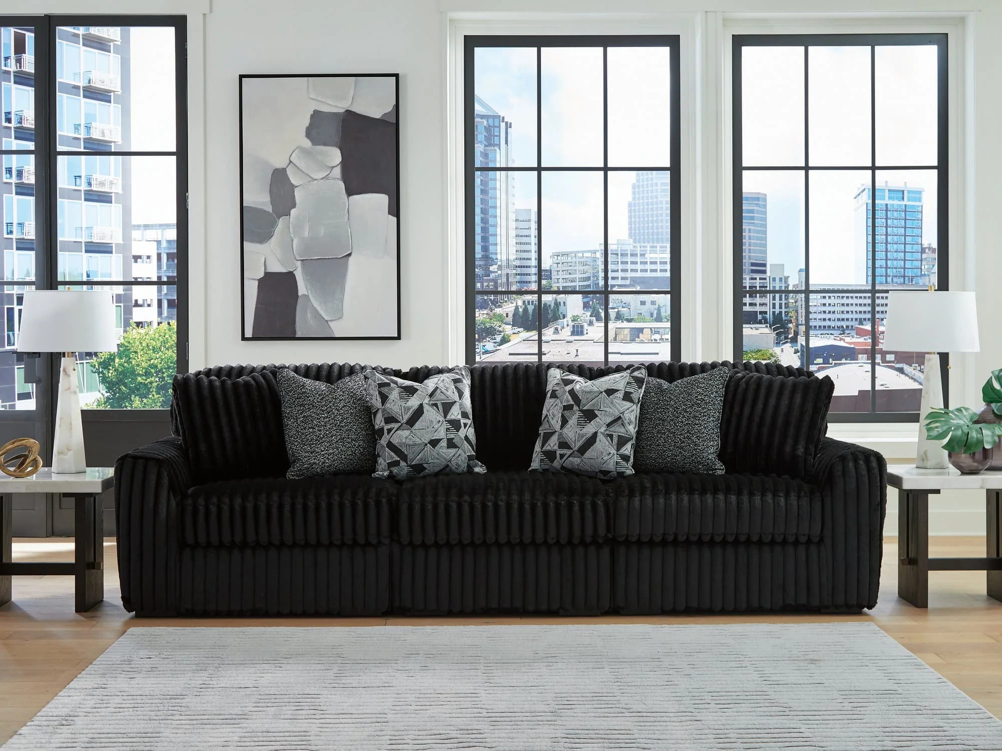 Midnight-Madness Onyx 3-Piece Sectional Sofa - Image 1