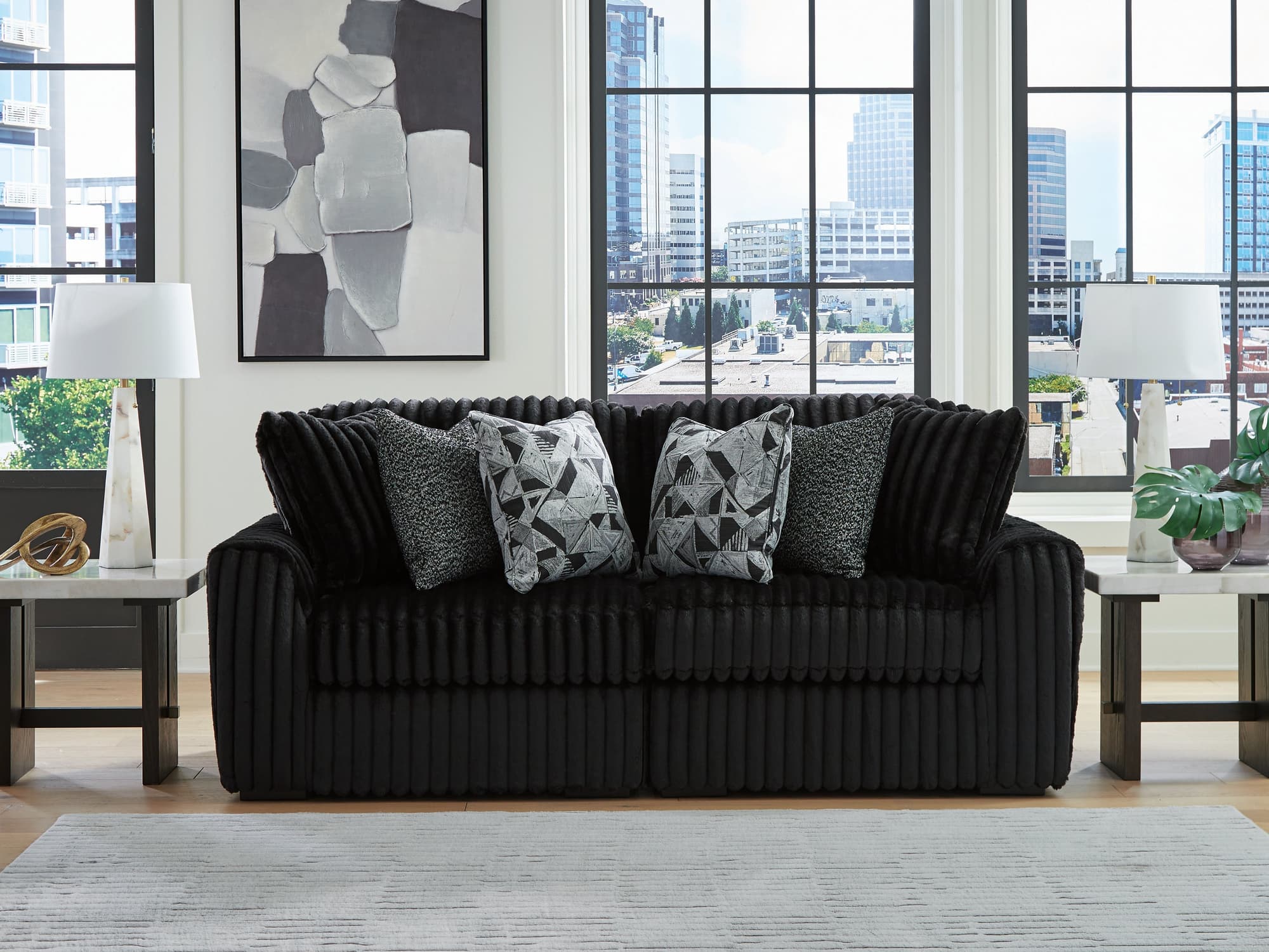 Midnight-Madness Onyx 2-Piece Sectional Sofa - Image 1