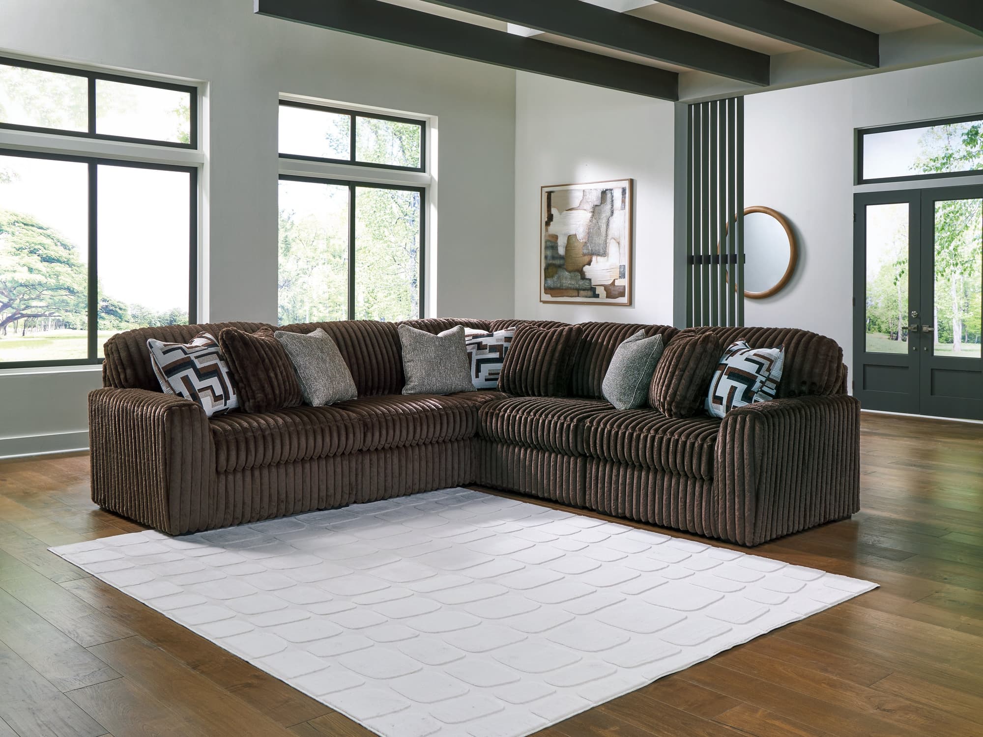 Midnight-Madness Chocolate 5-Piece Sectional - Image 1