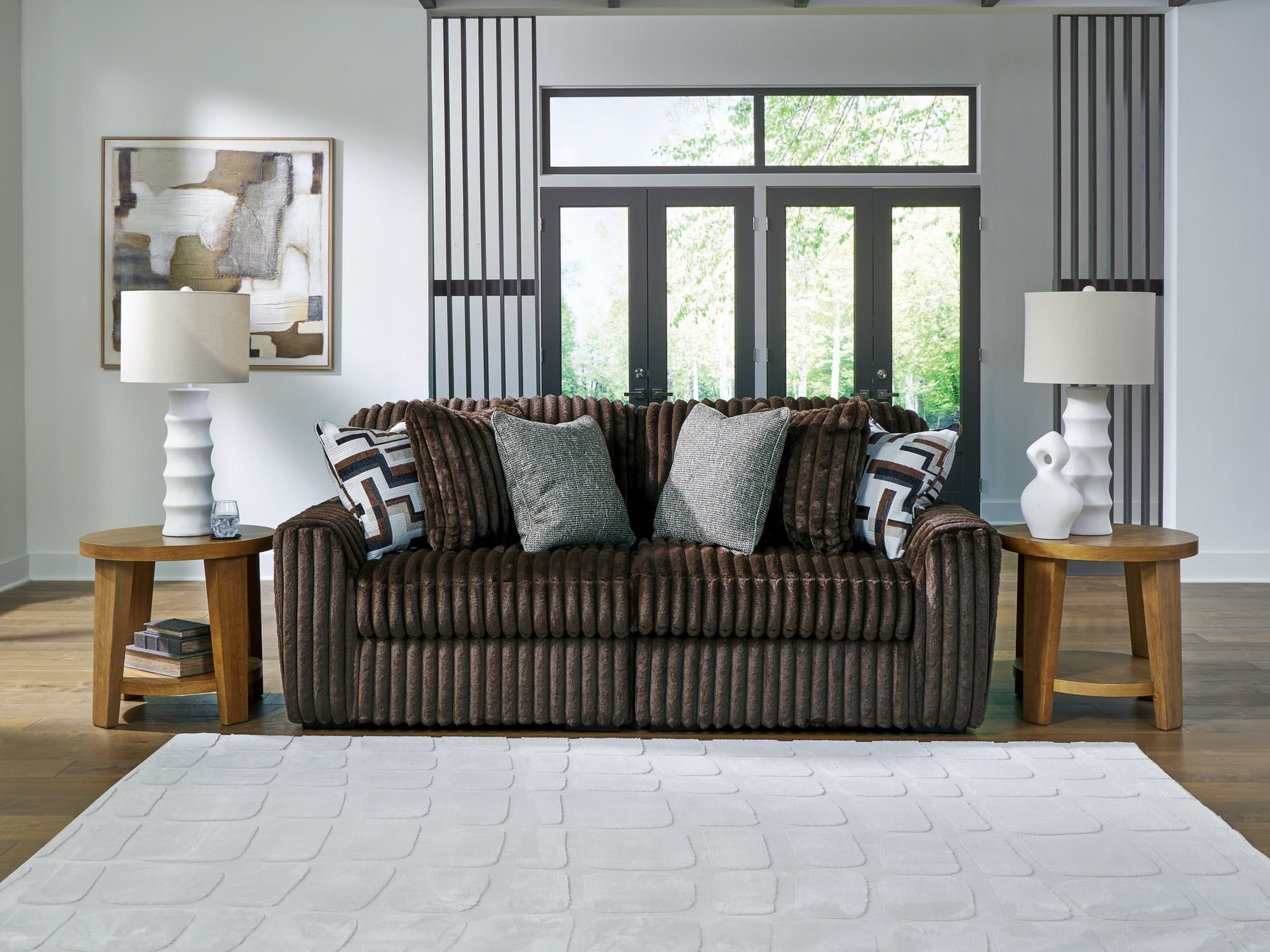Midnight-Madness Chocolate 2-Piece Sectional Sofa - Image 1
