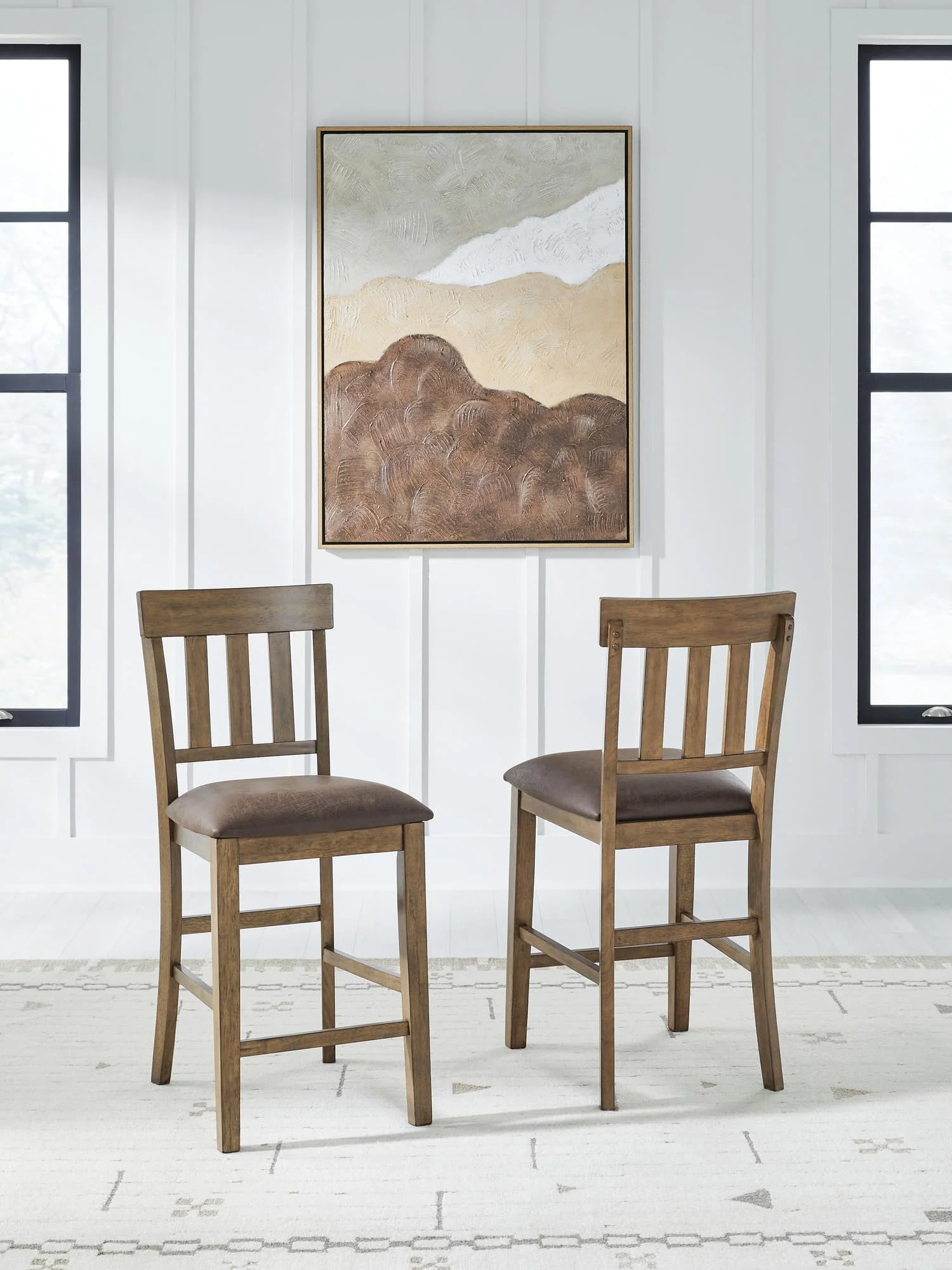 Urbinforte Light Brown Counter Height Barstool