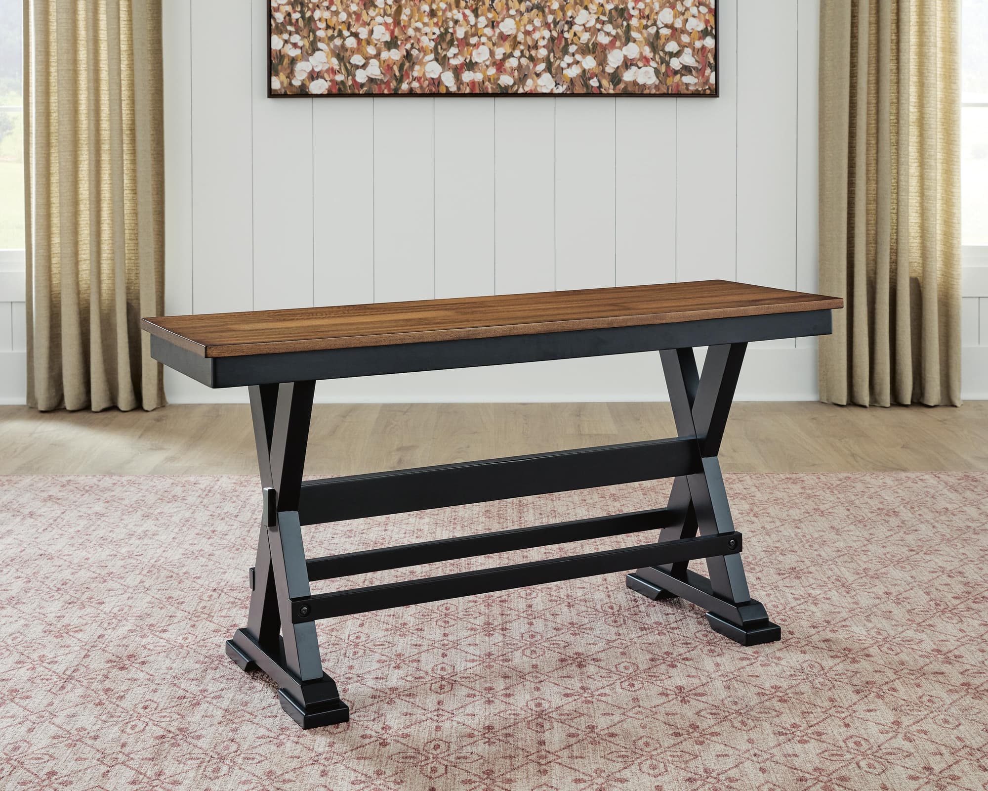 Wildenauer Brown/Black 48″ Counter Height Bench