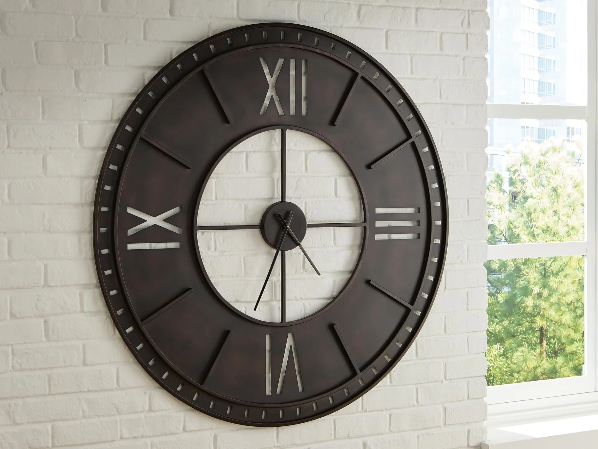 Lytle Antique Brown Wall Clock - Image 1