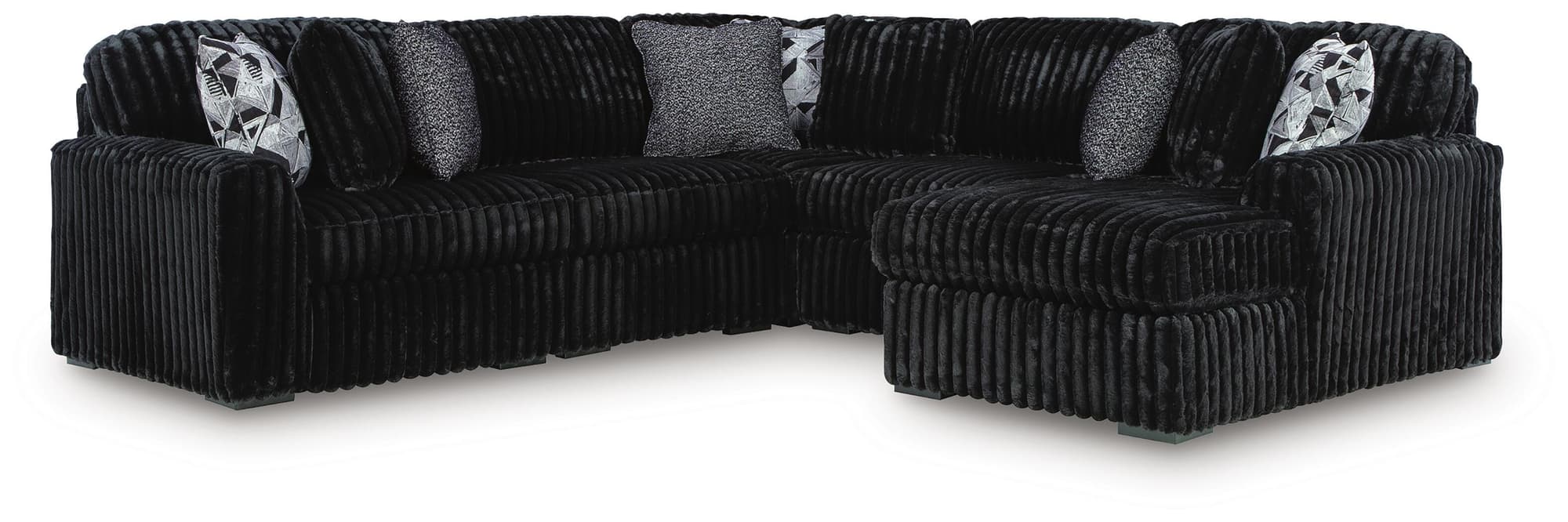 Midnight-Madness Onyx 5-Piece Sectional with Chaise