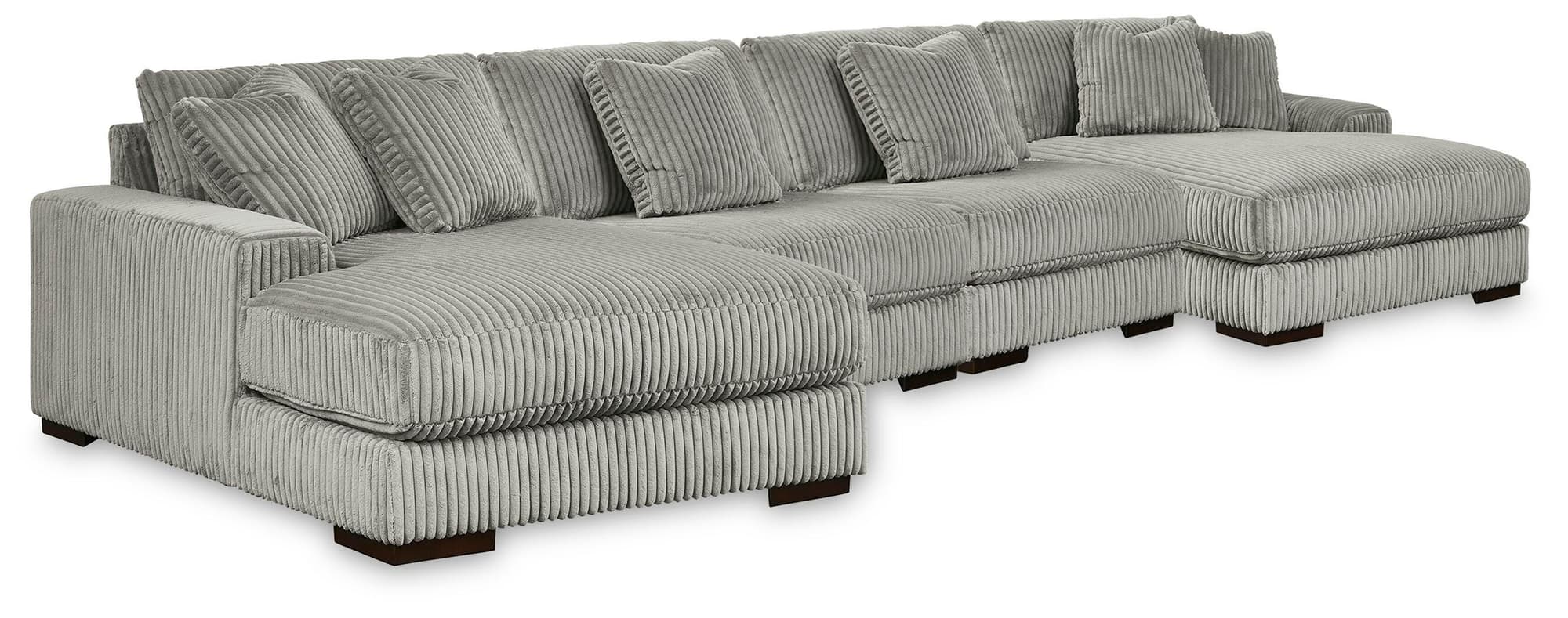 Lindyn Fog 4-Piece Sectional with Double Chaise