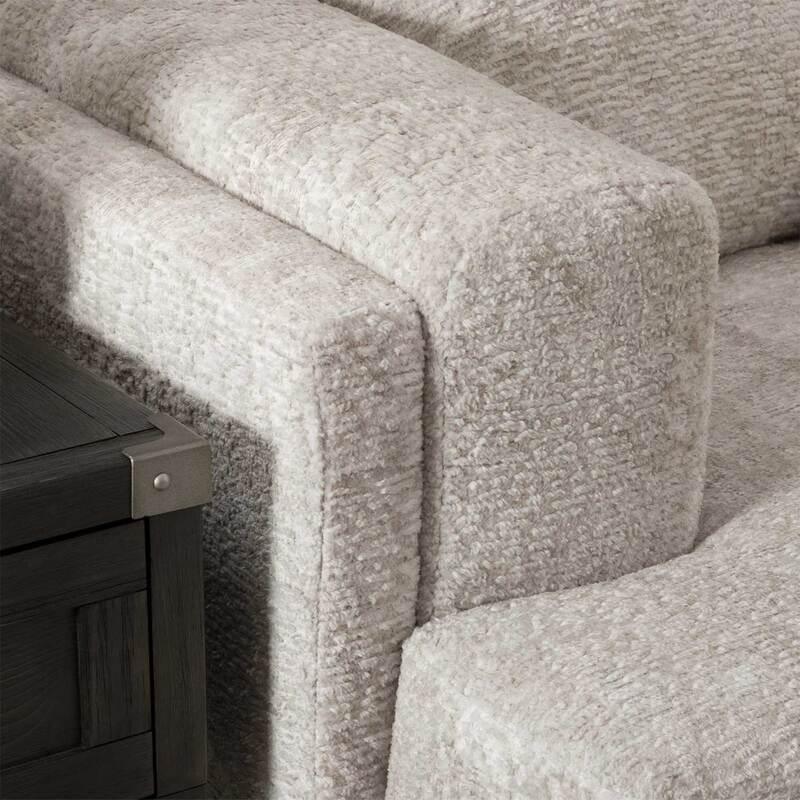 S Gray Neutral Fabric Upholstered Oversized Sectional - Image 2