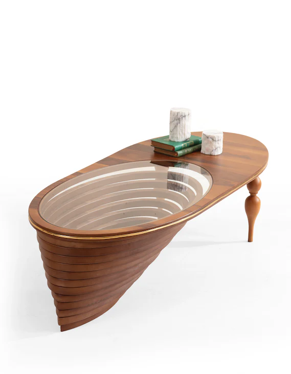Polina Walnut/Gold Coffee Table - Image 3