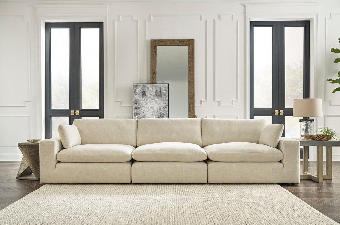 Linen Feather Fiber Blend Oversized Sectional - Image 2