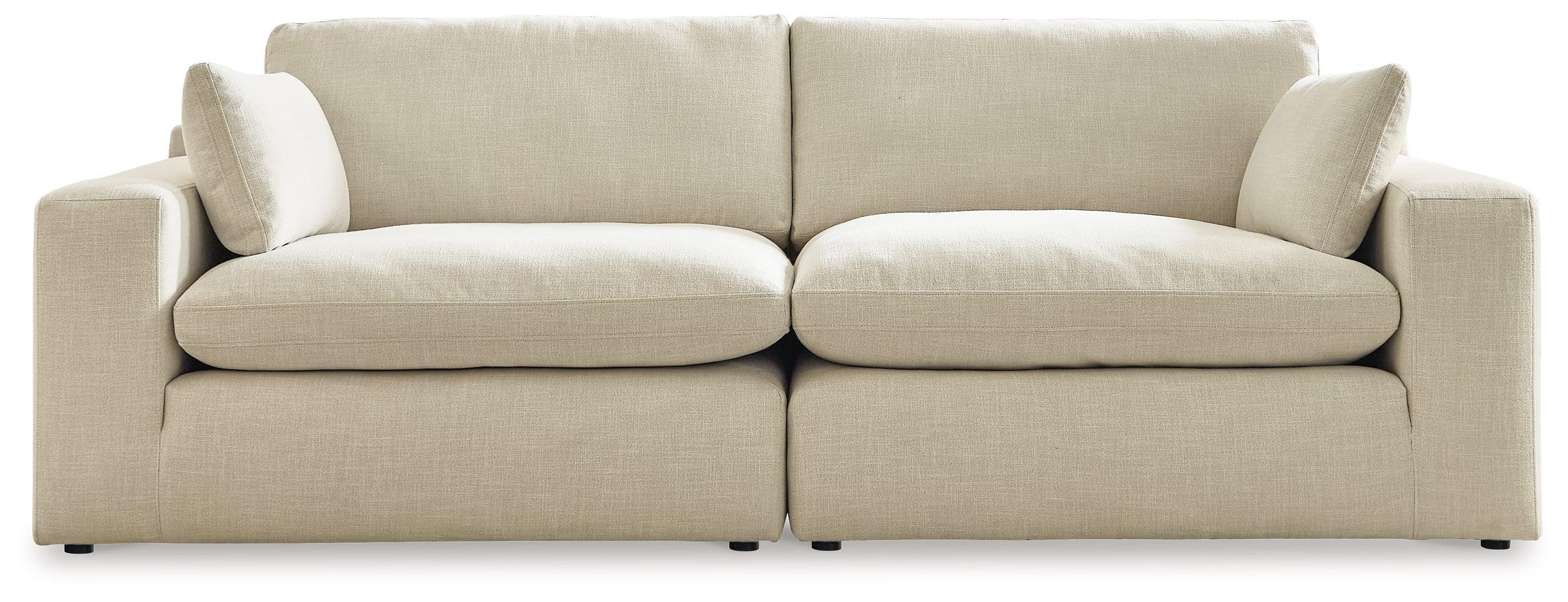 Elyza Linen Chenille 2-Piece Sectional Loveseat - Image 2