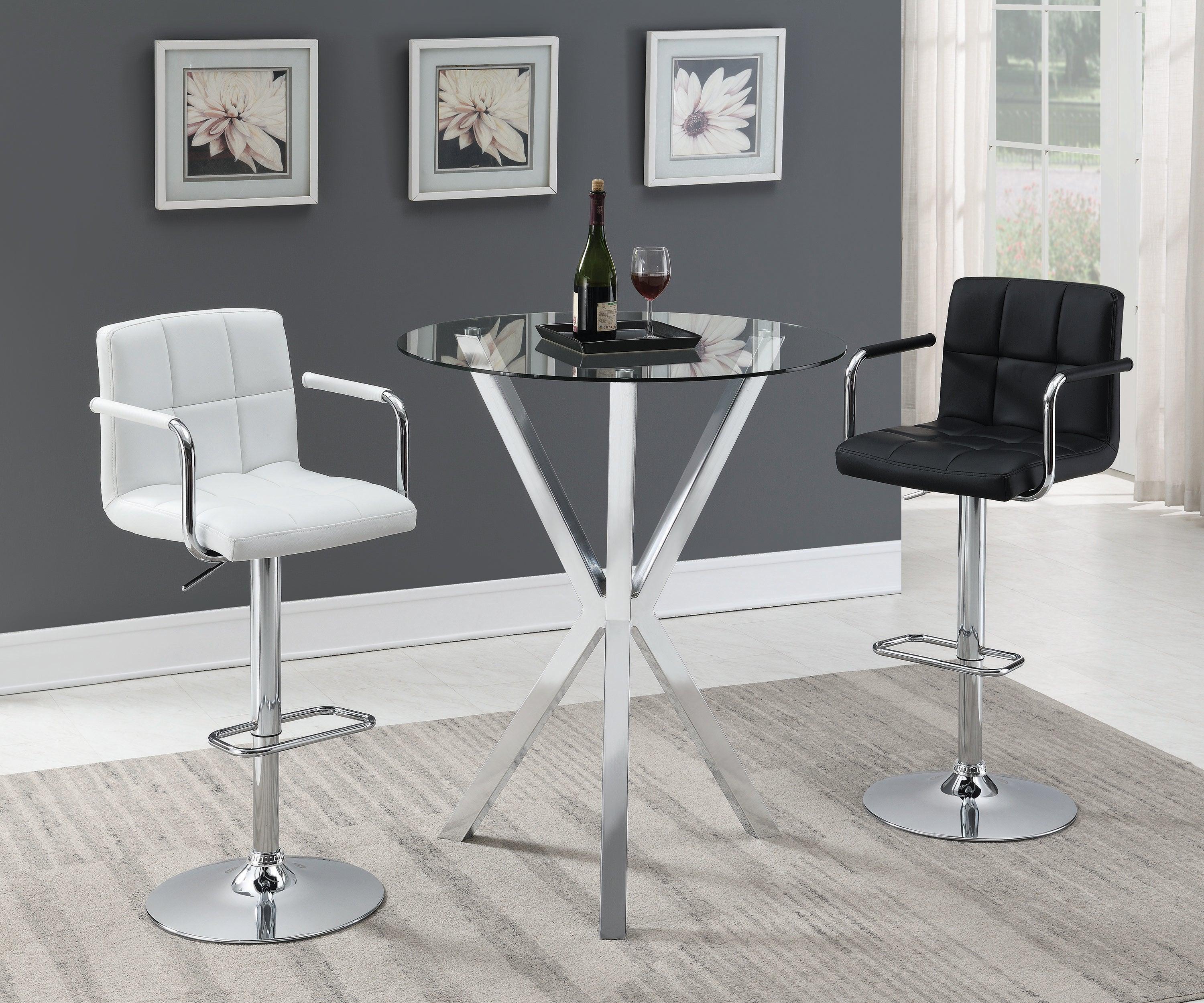 Denali Round Glass Top Bar Table Chrome - Image 3