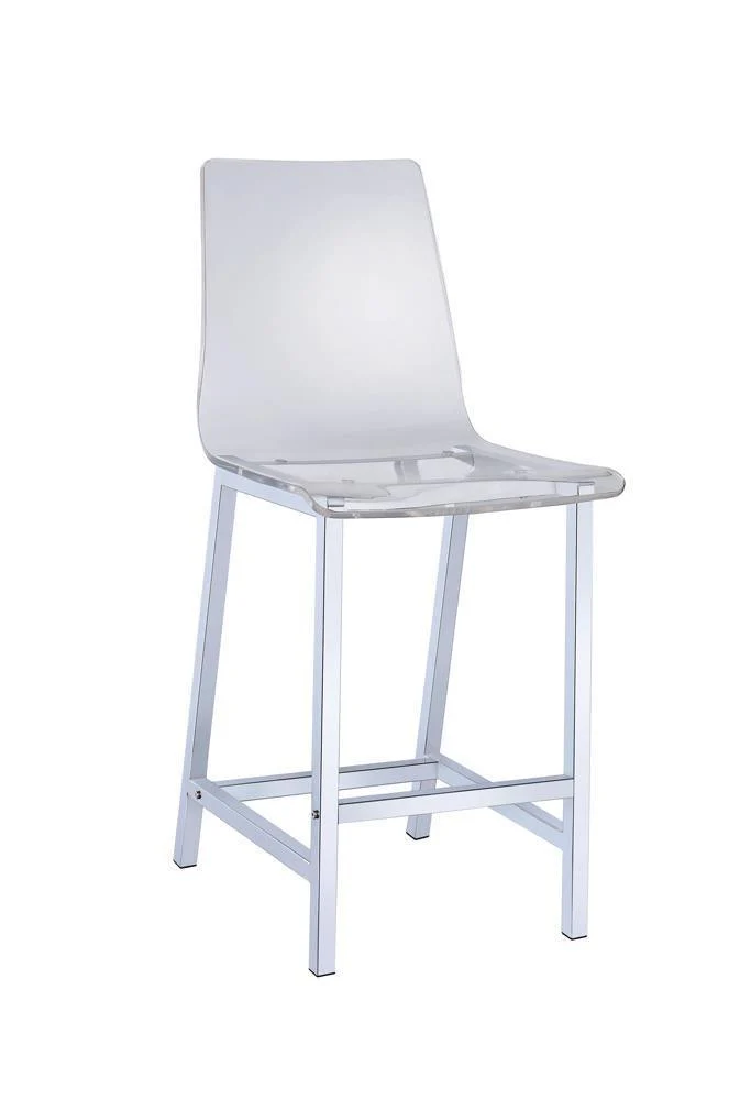 Juelia Counter Height Stools Chrome Clear Acrylic (Set of 2) - Image 2