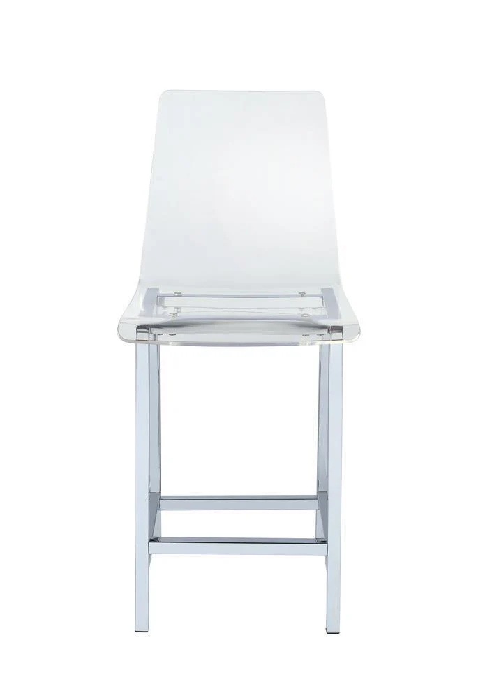 Juelia Counter Height Stools Chrome Clear Acrylic (Set of 2) - Image 3