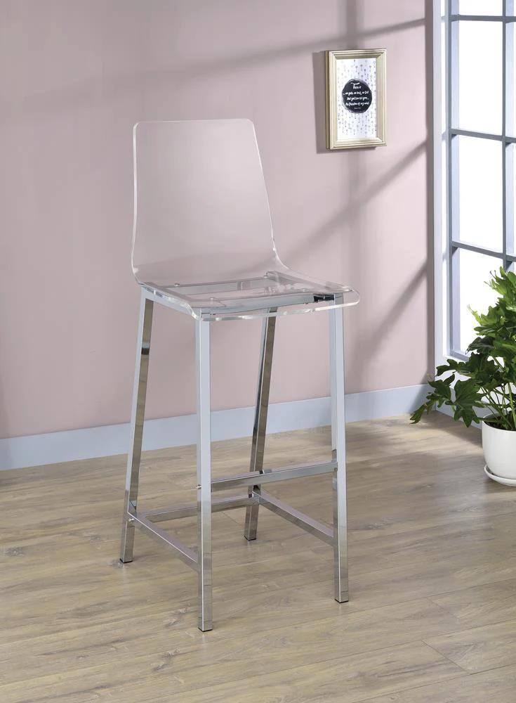 Juelia Bar Stools Chrome Clear Acrylic (Set of 2) - Image 1