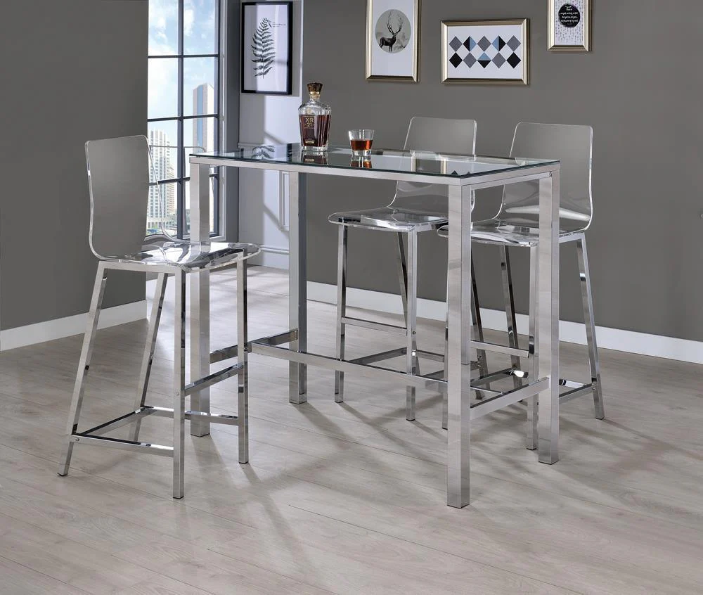 Juelia Bar Stools Chrome Clear Acrylic (Set of 2) - Image 2