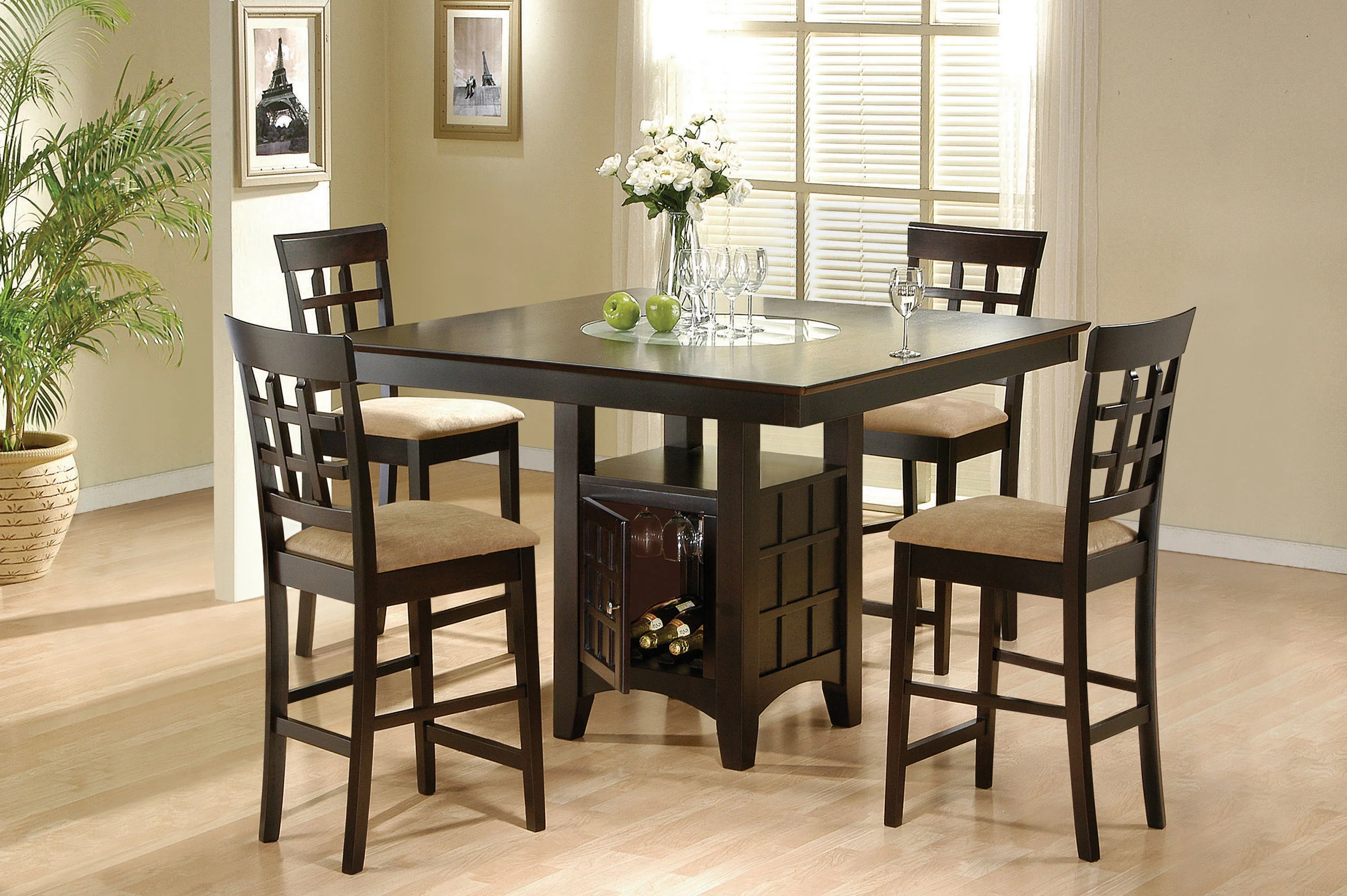 Gabriel Cappuccino Square Counter Height Set - Image 3