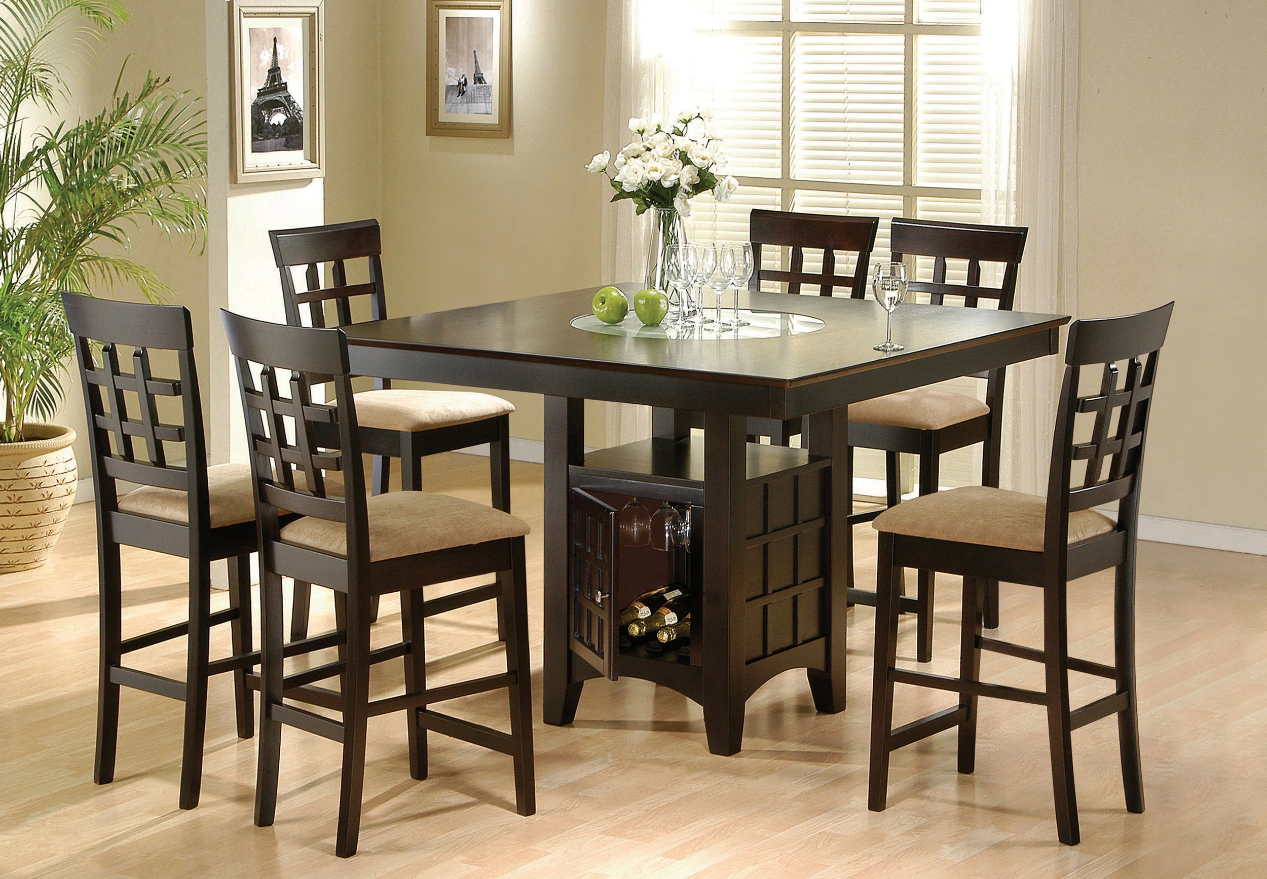 Gabriel Cappuccino Square Counter Height Set - Image 2