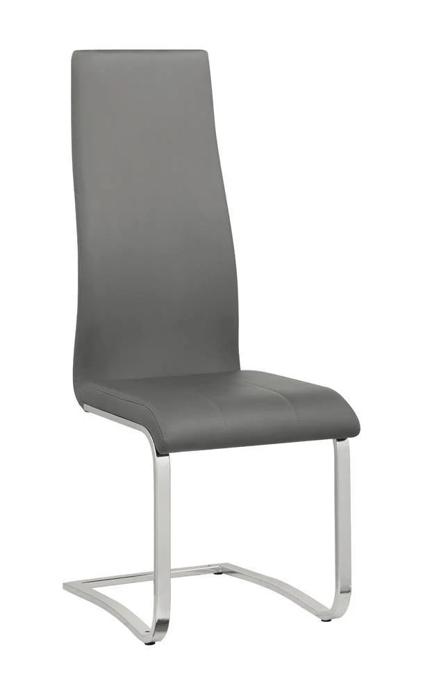 Montclair Upholstered High Back Side Chairs Gray Chrome (Set of 4) - Image 2
