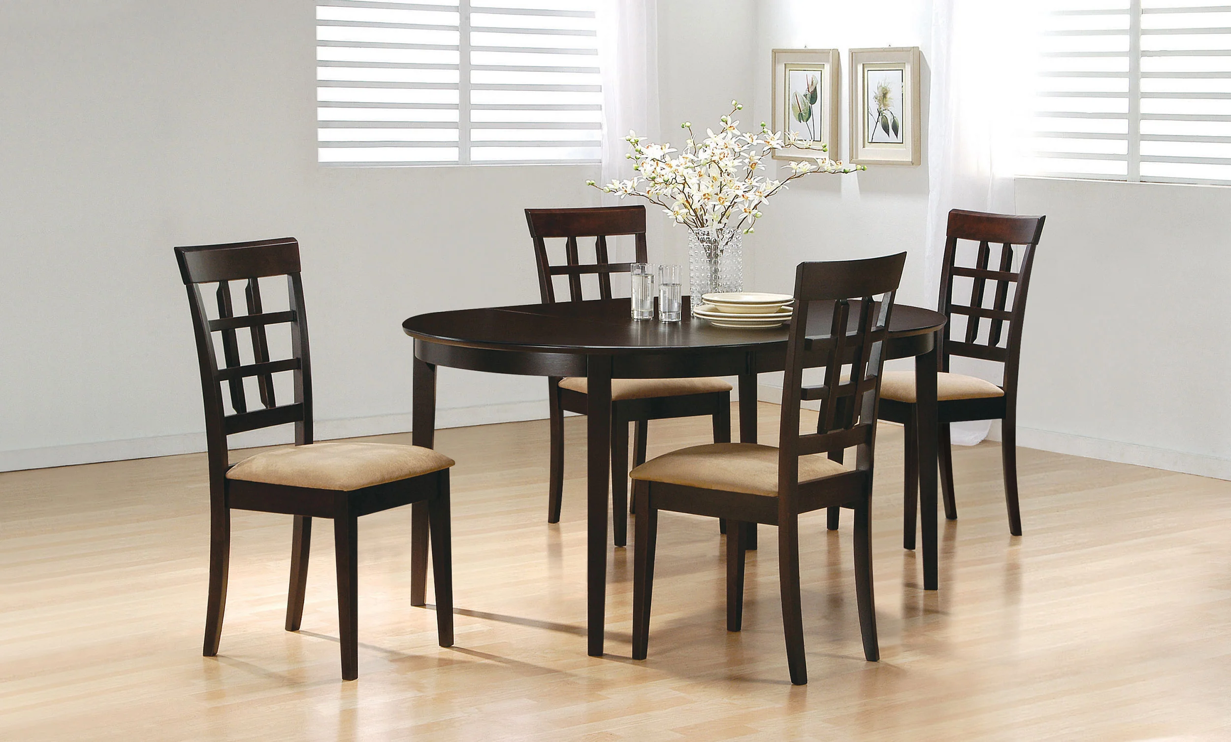 Gabriel Cappuccino Extension Leaf Dining Room Set - Image 2