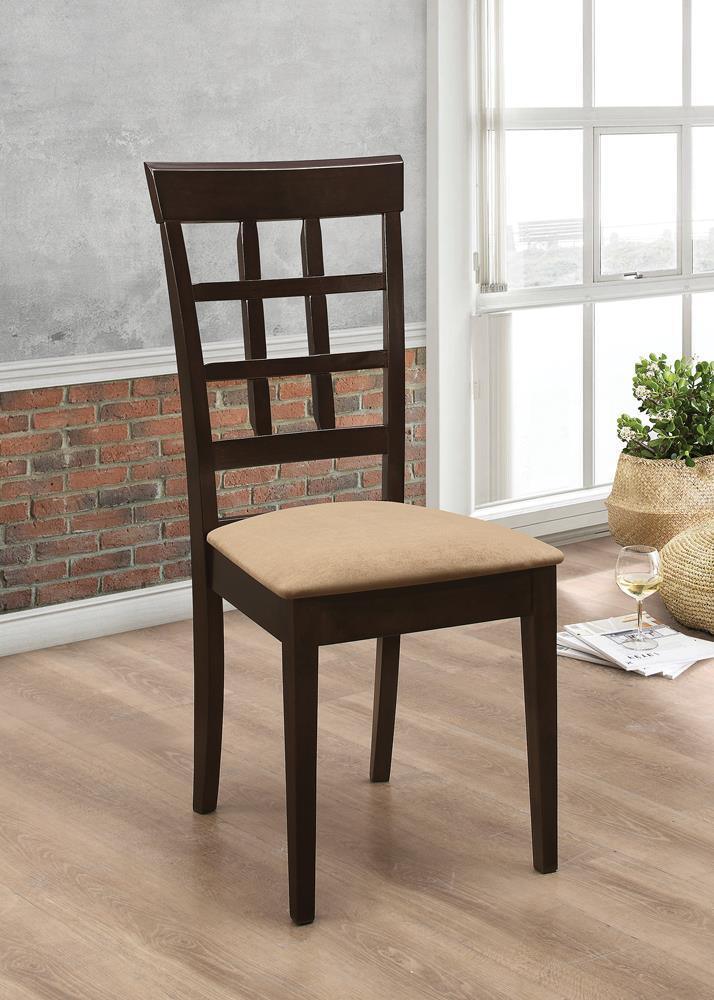 Gabriel Lattice Back Side Chairs Cappuccino Tan (Set of 2) - Image 1