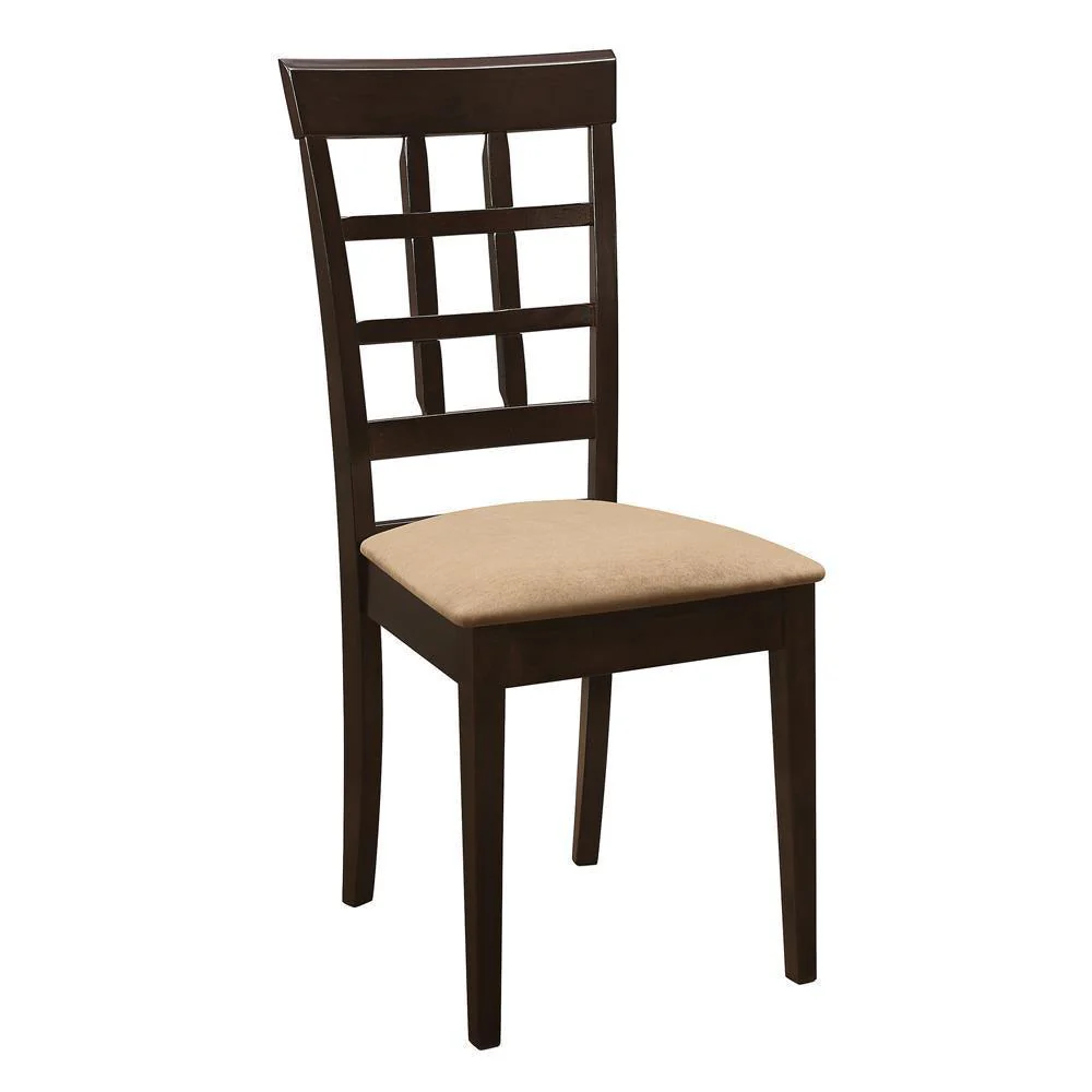 Gabriel Lattice Back Side Chairs Cappuccino Tan (Set of 2) - Image 2
