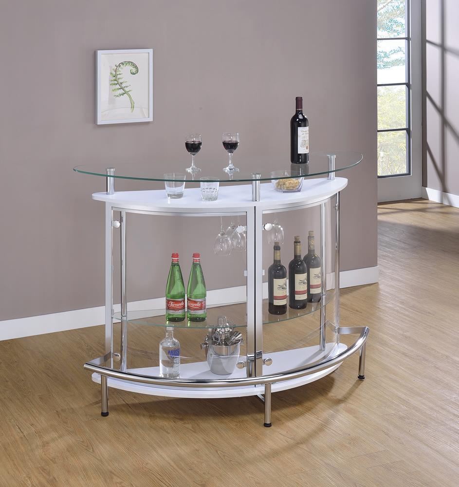 Amarillo 2 tier Bar Unit White Chrome