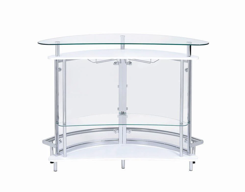 Amarillo 2 tier Bar Unit White Chrome - Image 2