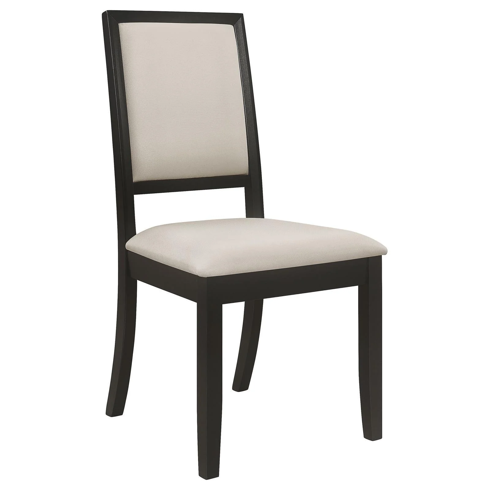 Louise Upholstered Dining Side Chairs Black Cream (Set of 2) - Image 2